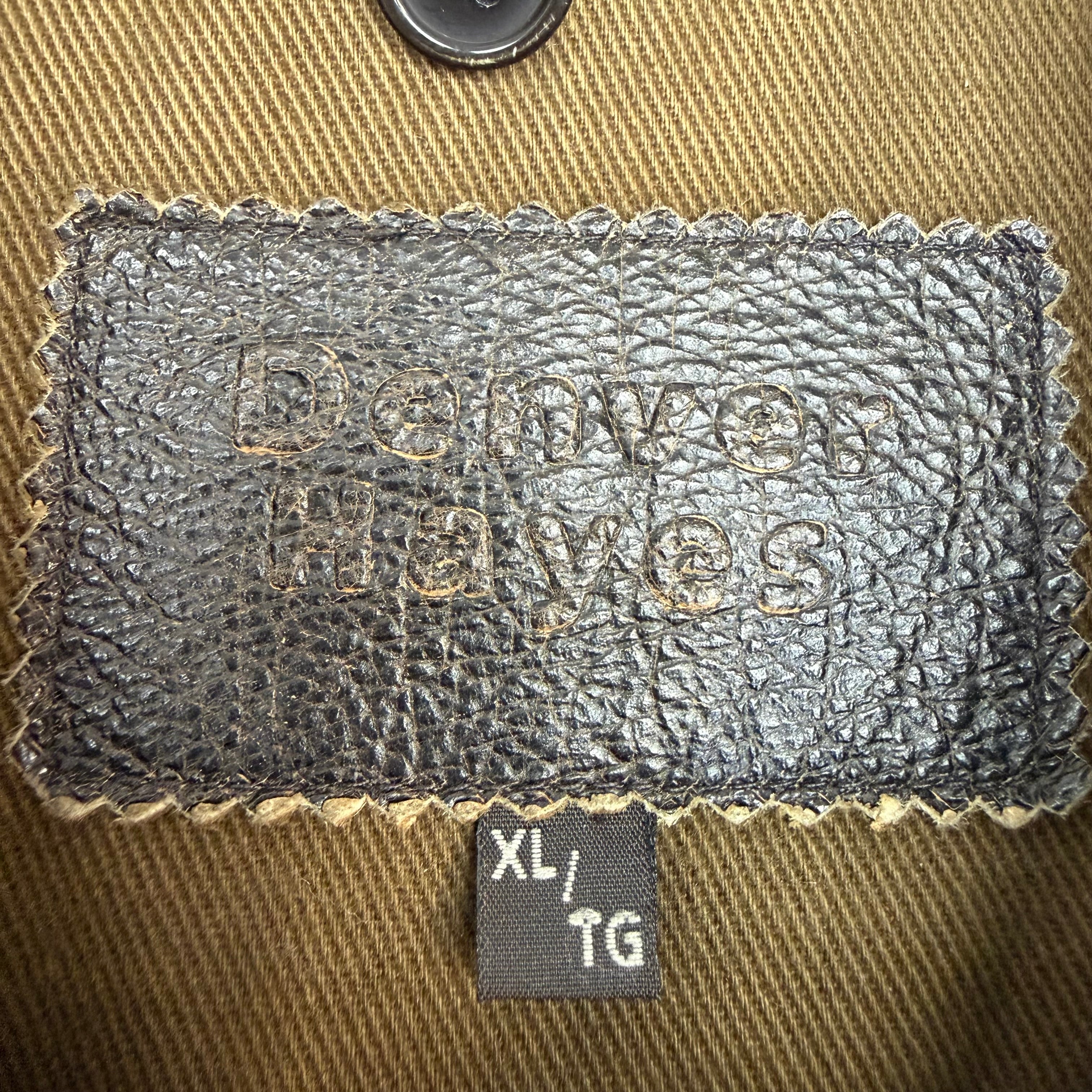 Vintage Denver Hayes Shearling Collar Leather Bomber Jacket Brown