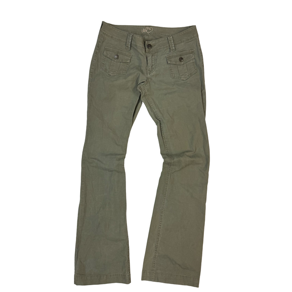 (W) Vintage Flared Denim Pants Green