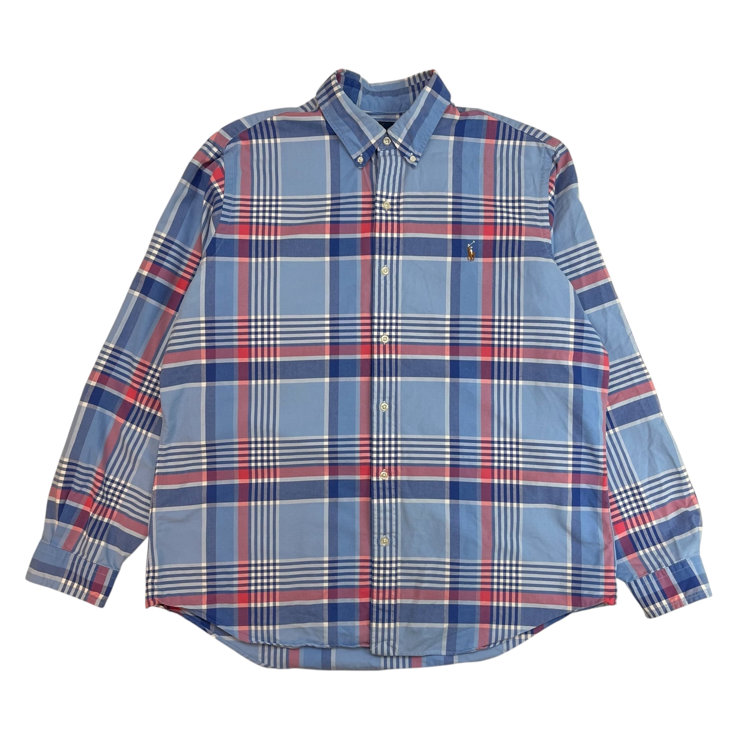 Vintage Polo Ralph Lauren Checked Button Up Shirt Pink/Blue