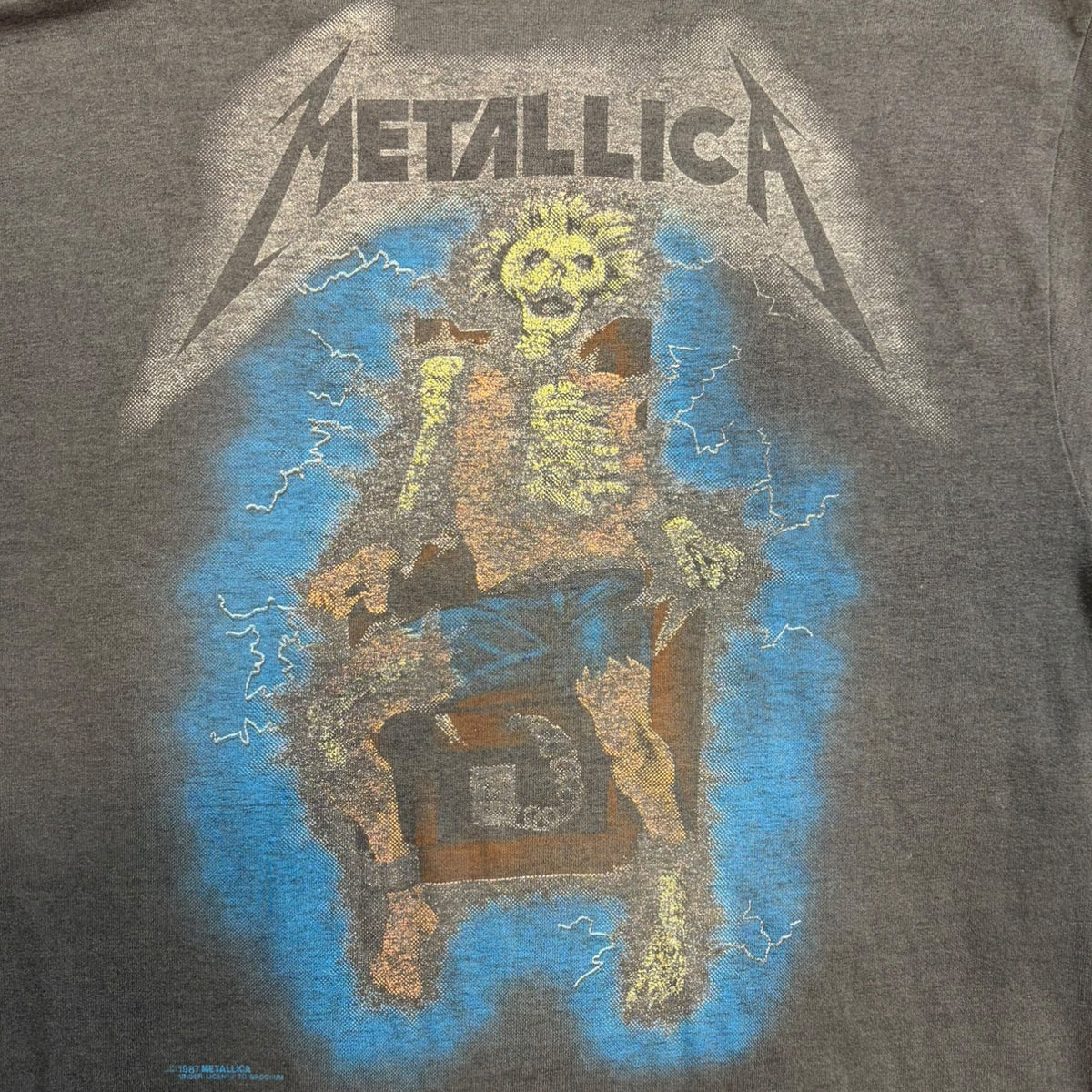 Vintage 1987 Metallica Ride The Lightning T-Shirt Grey