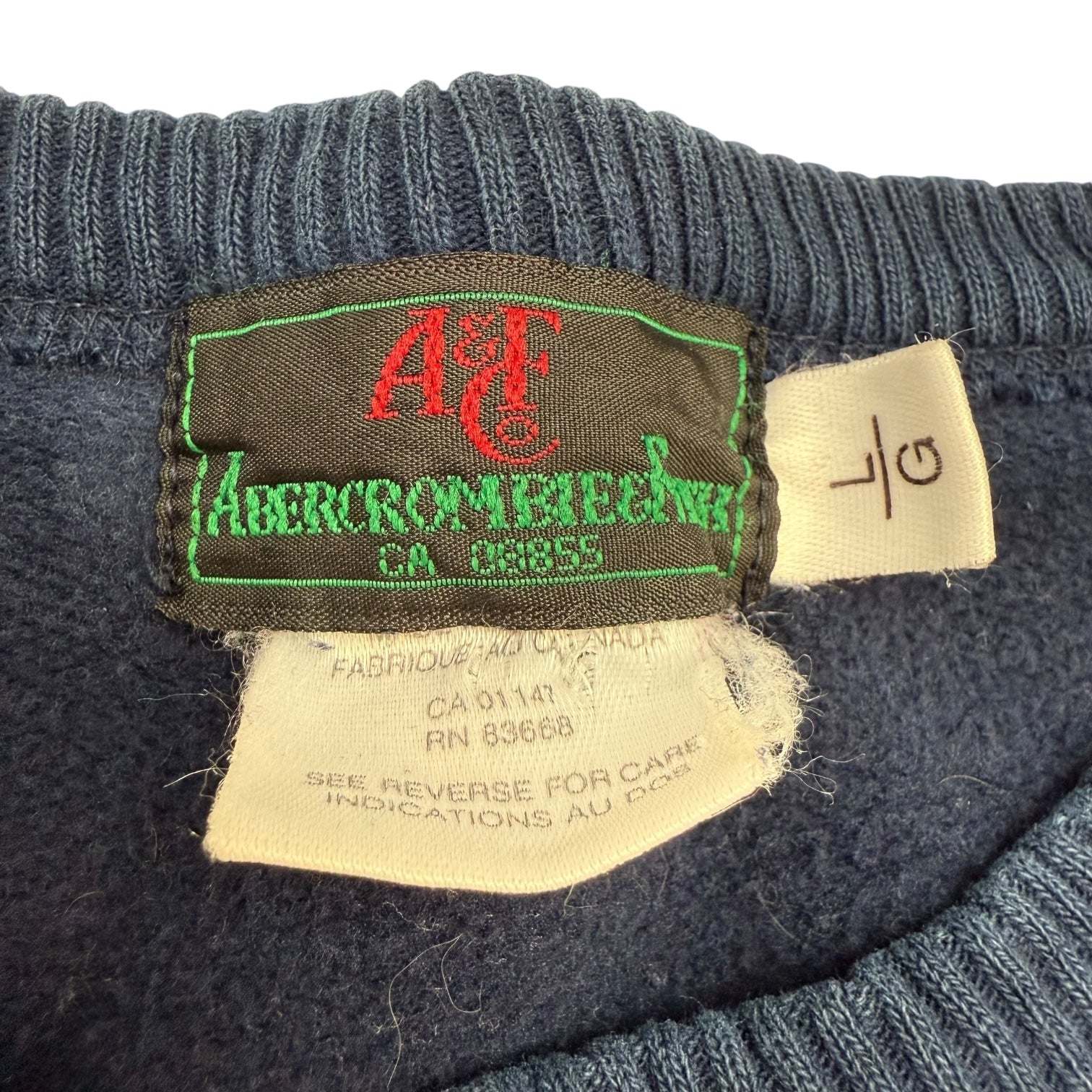 Vintage Abercrombie & Fitch Crewneck Sweater Navy Blue