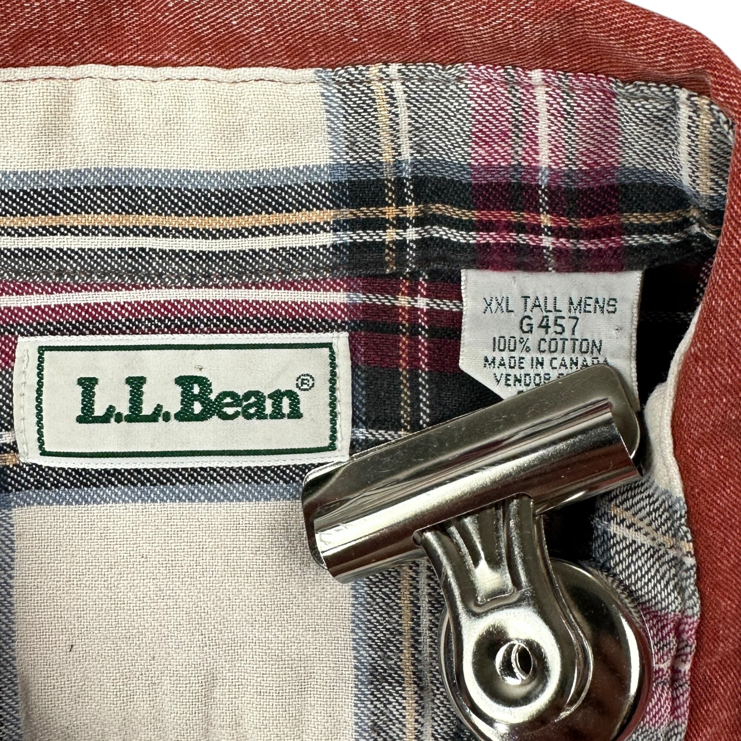 Vintage L.L.Bean Plaid Lined Button Up Red