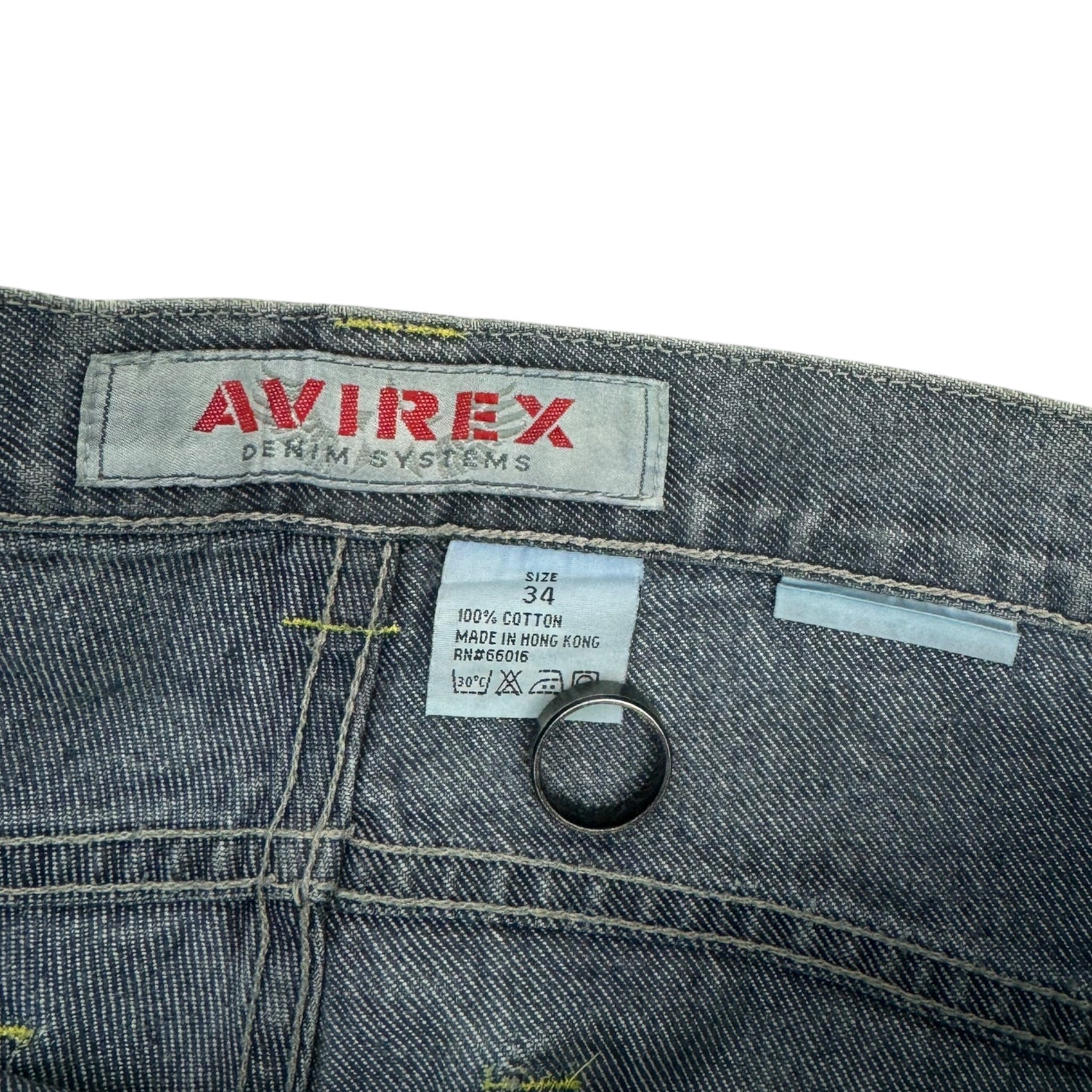 Y2K Avirex Stone Grey Wide Leg Jeans