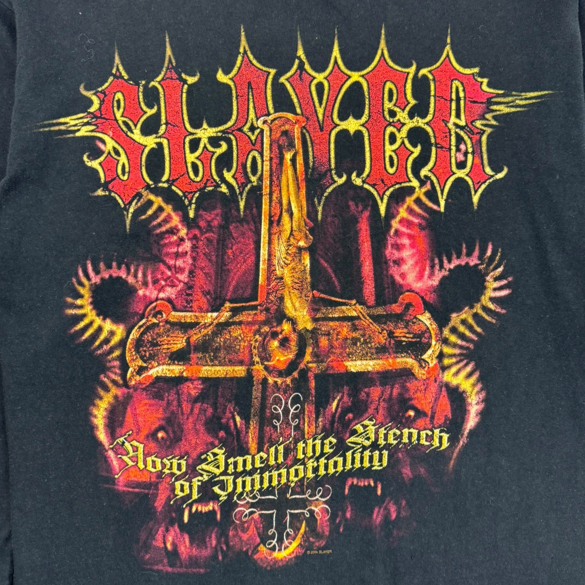 2004 Slayer Reverse Skeleton Crucifix L/S T-Shirt