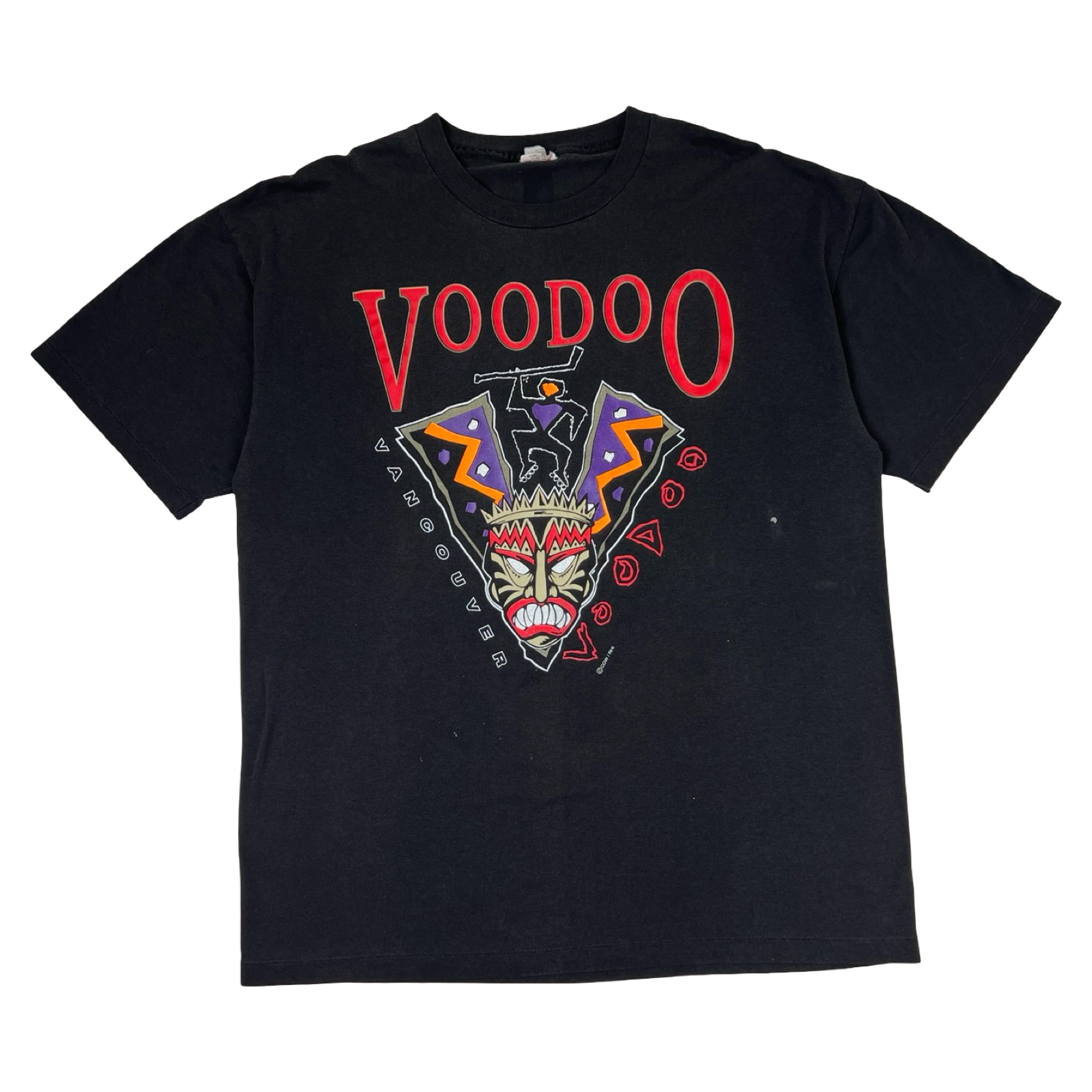 Vintage 90’s Vancouver VooDoo Roller Hockey Team T-Shirt Black