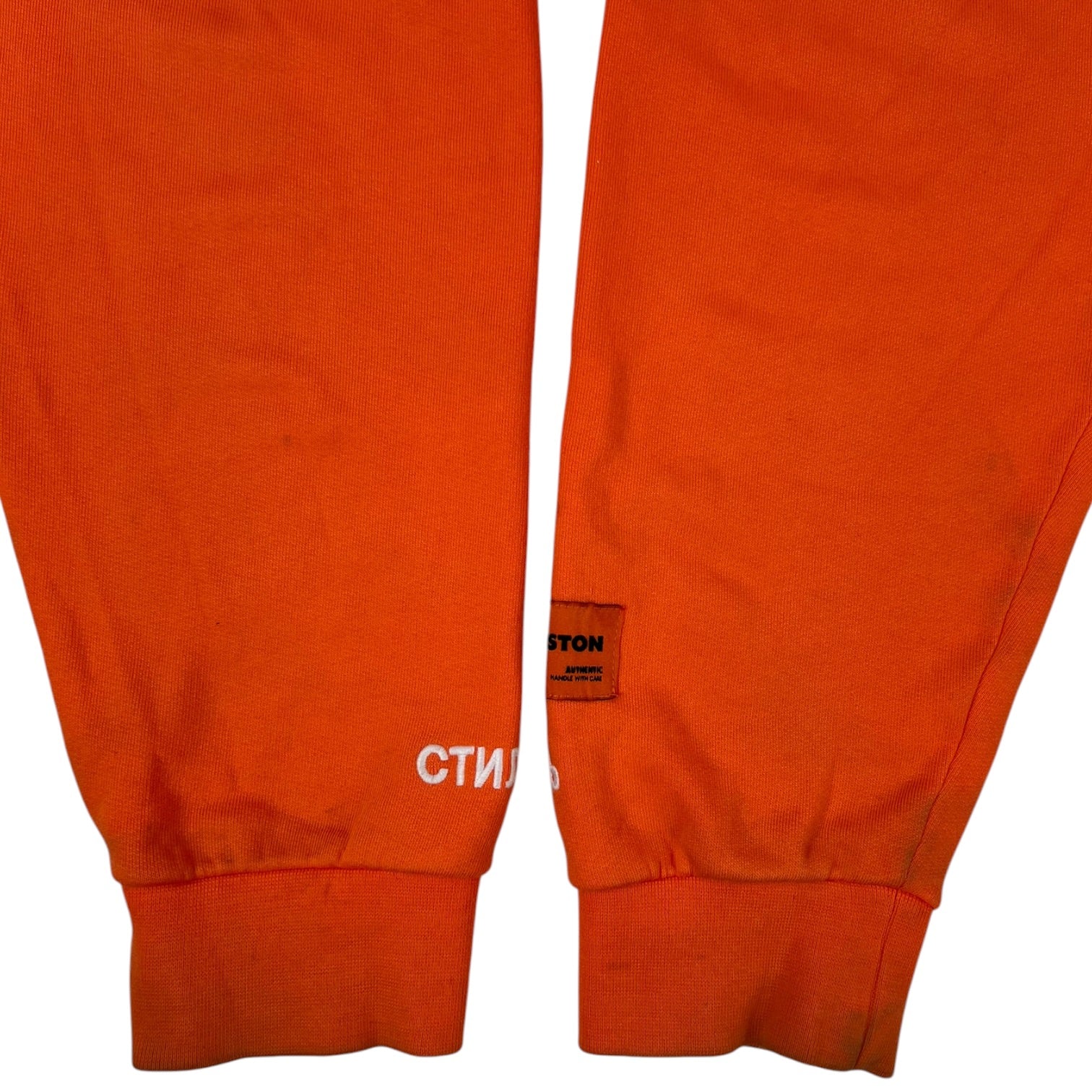 Heron Preston “Handle With Care” Full Zip Hoodie Orange