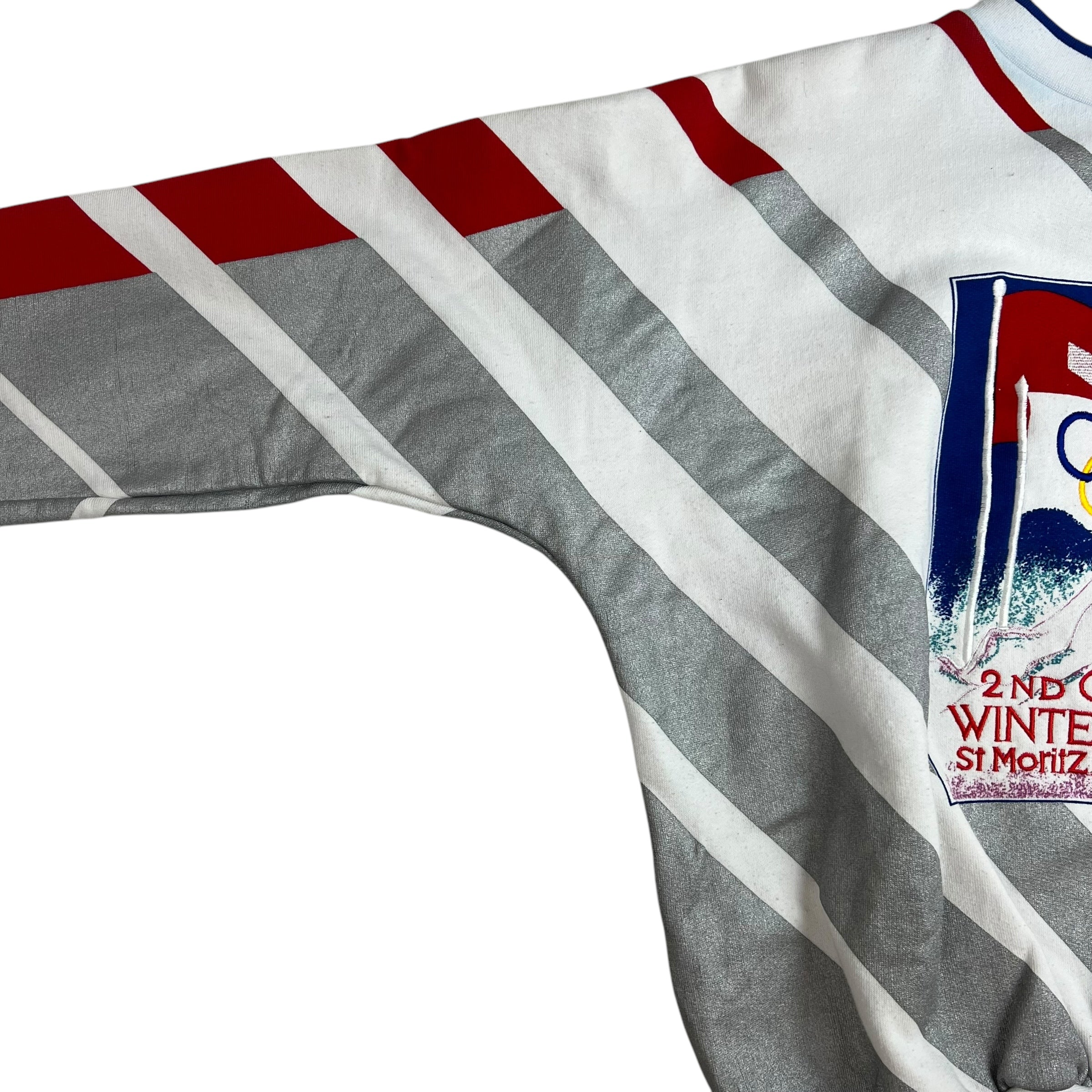 Vintage Adidas 1928 Winter Olympics Sweater White