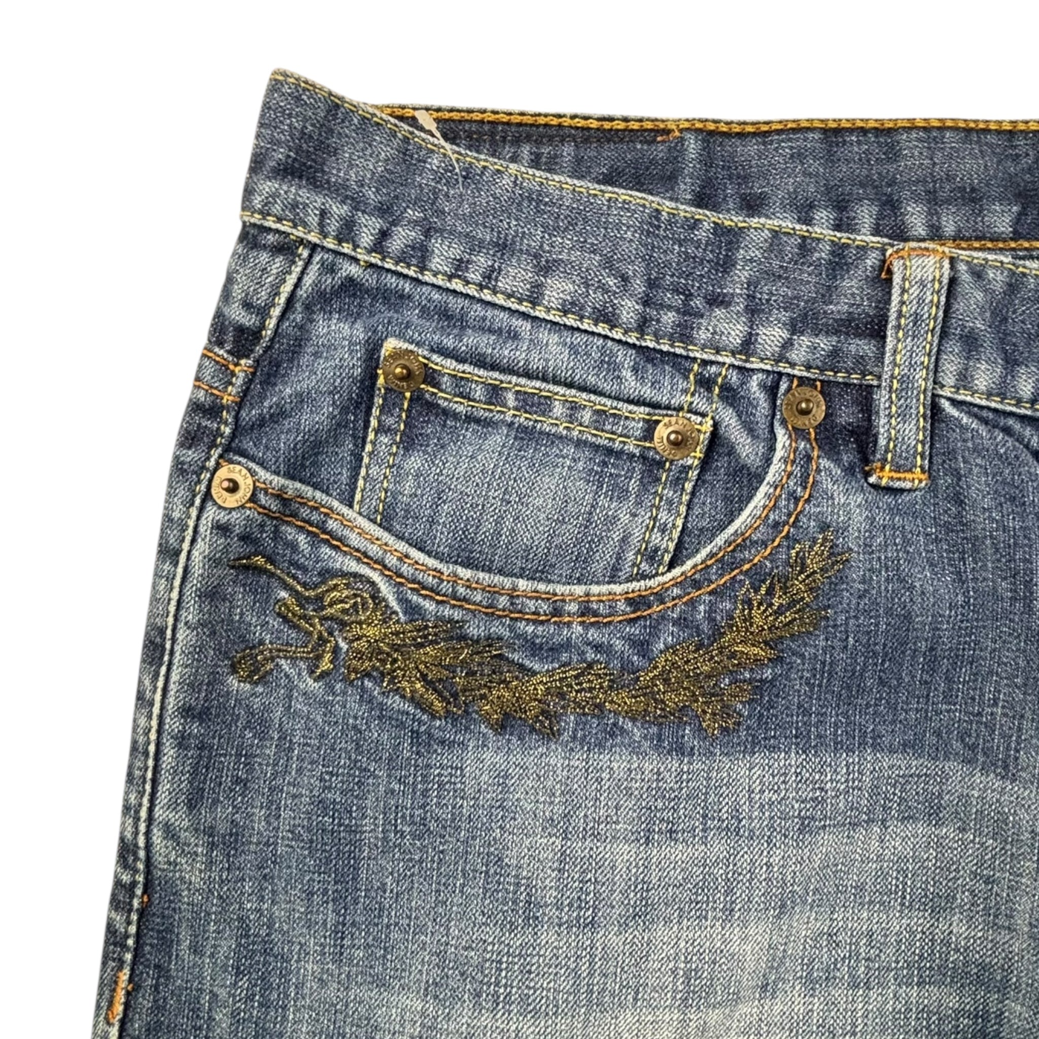 Vintage Y2K Sean Jon Embroidered Pants Navy Blue