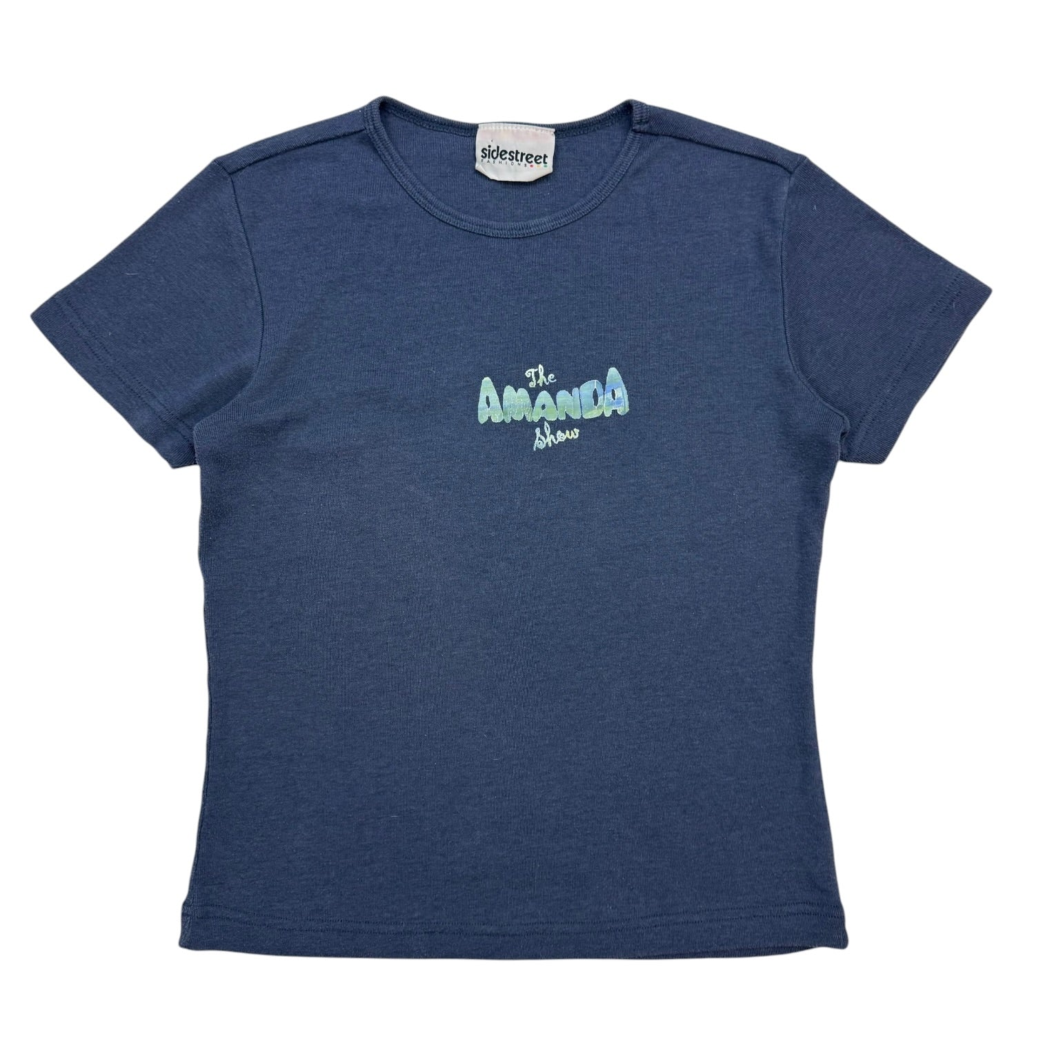 (W) Vintage The Amanda Show Baby Tee Blue