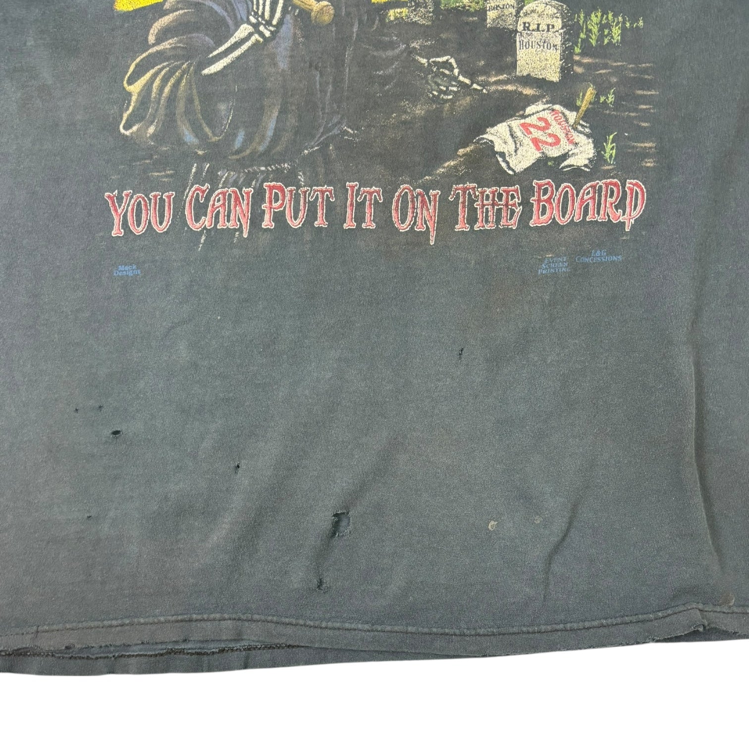 Vintage 2005 MLB Chicago World Champions Grim Reaper T-Shirt Black