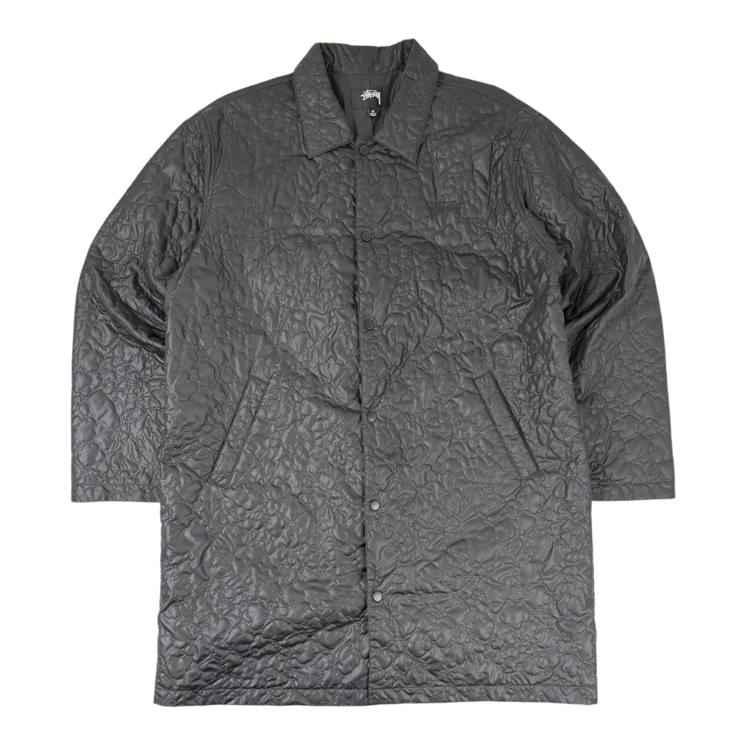 Stussy Ritters Long Quilted Jacket Black