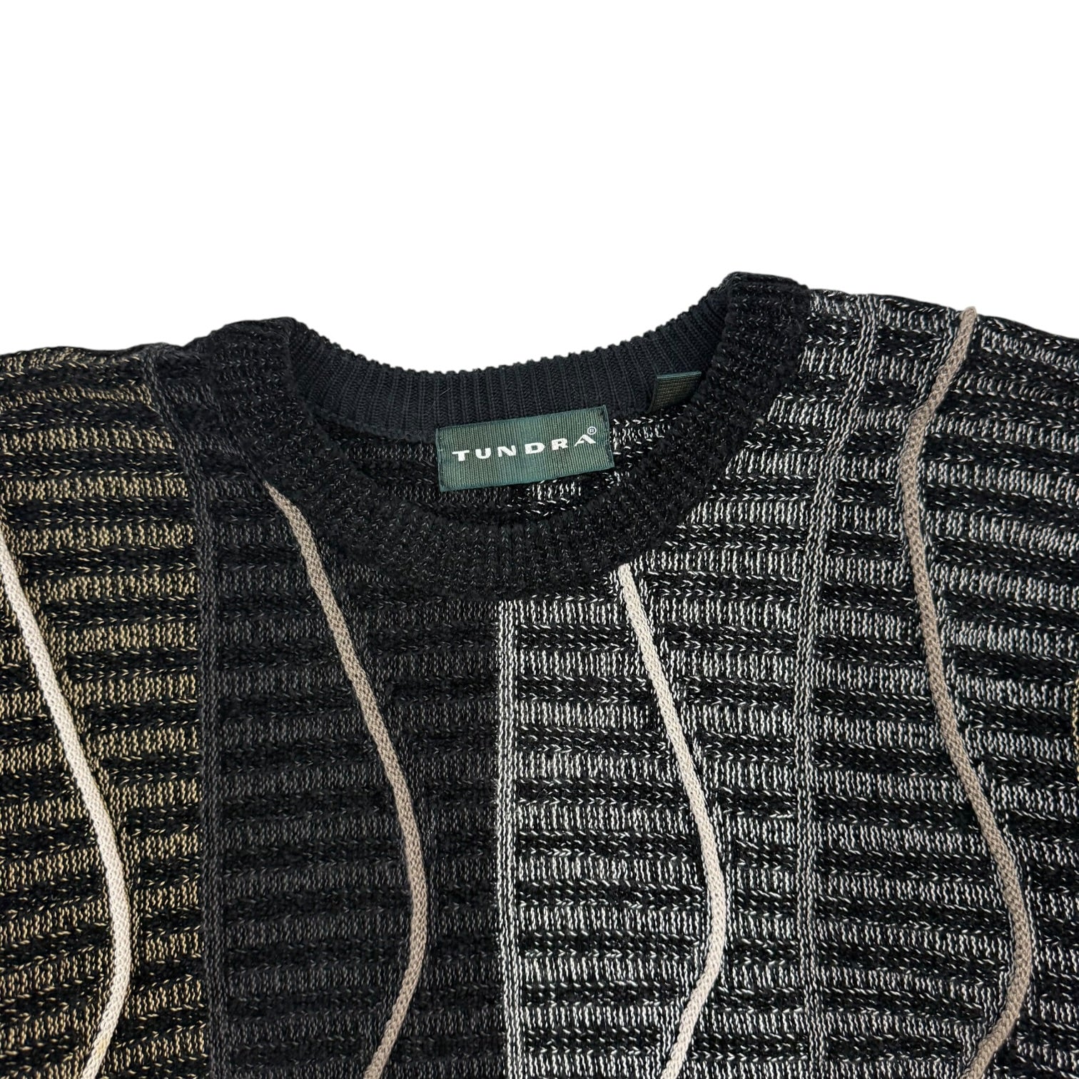 Vintage Tundra Cable Knit Sweater Black/Grey
