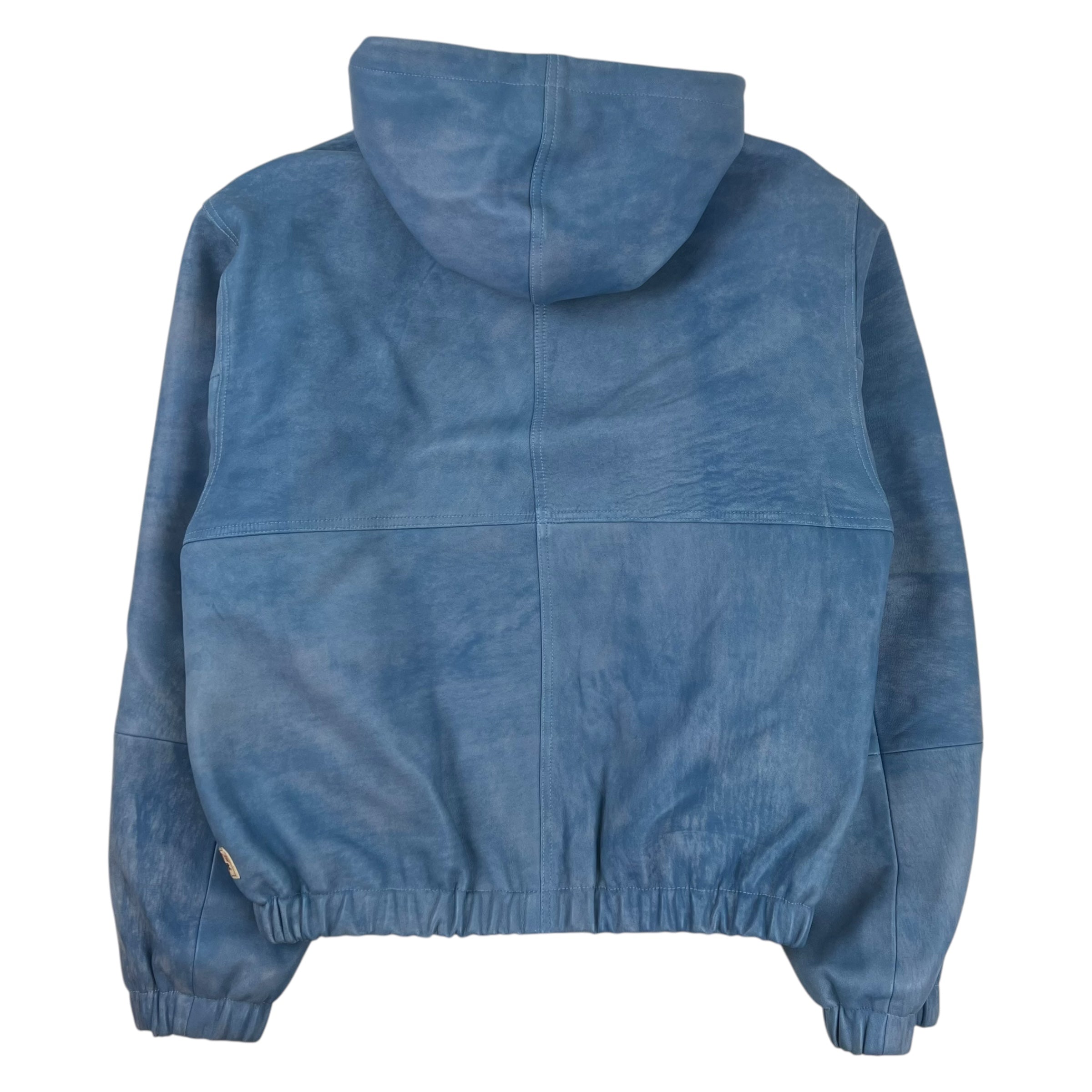 Stussy WorkGear Stonewash Leather Zip-Up Jacket Blue