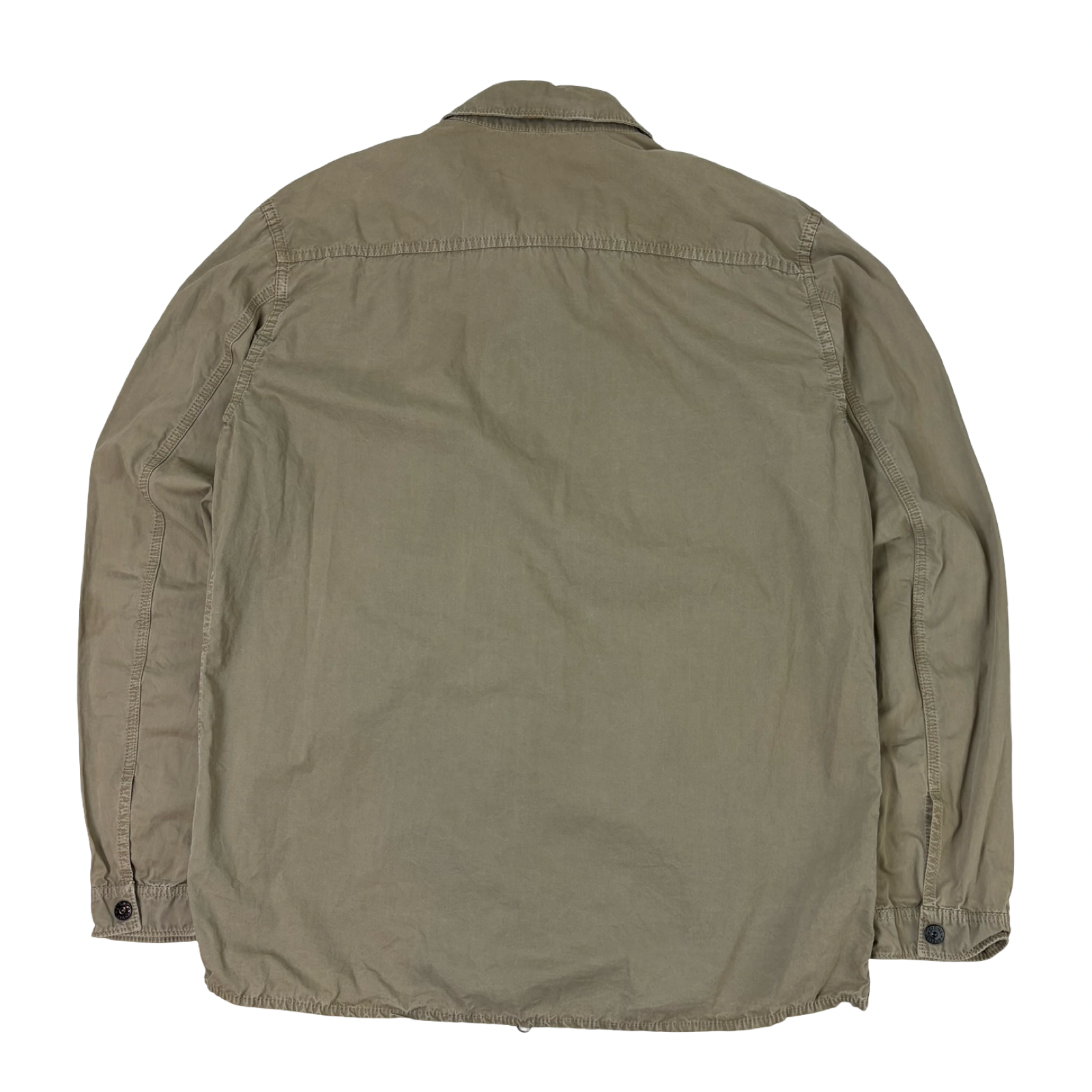 Stone Island Pocket Washed Zipper Jacket Olive