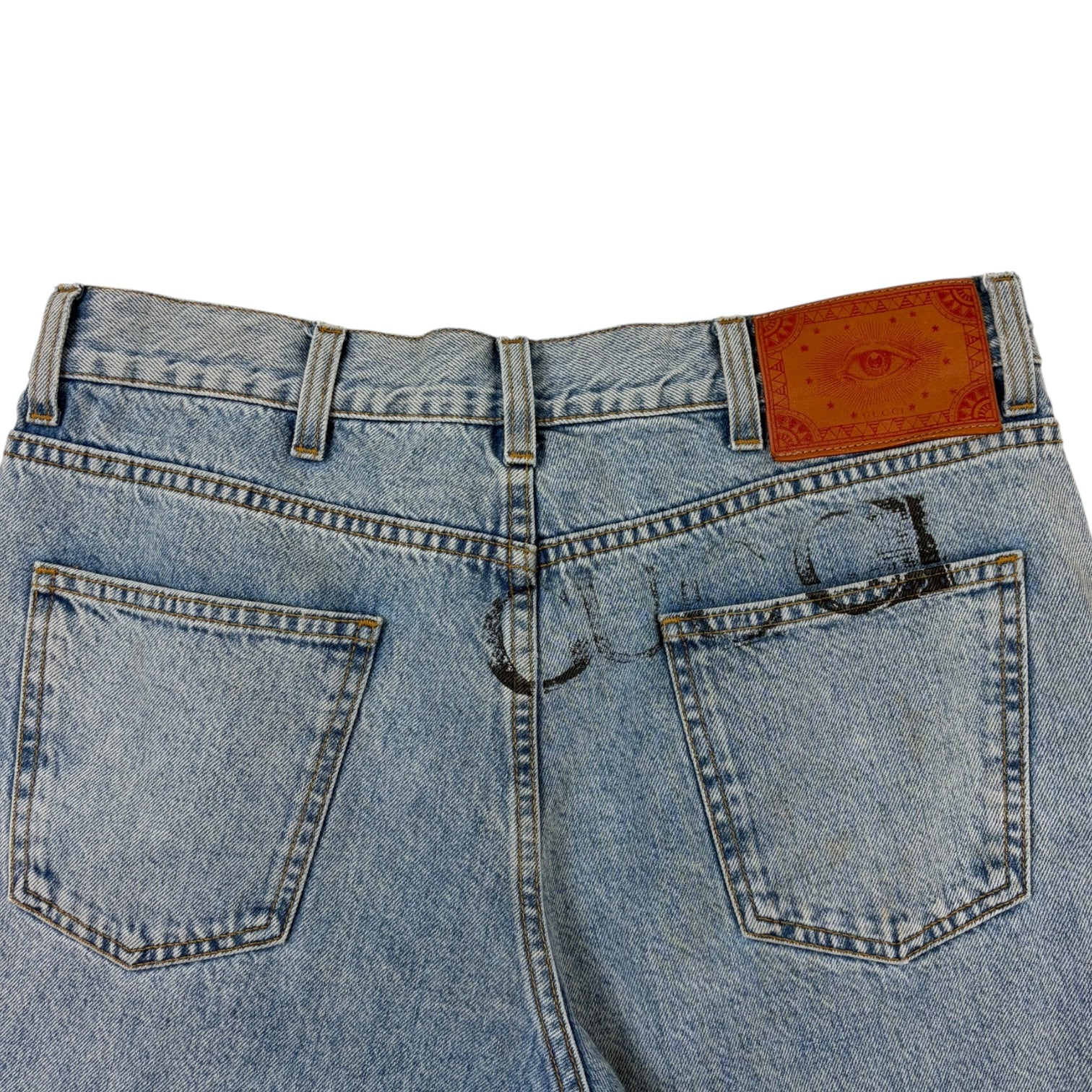 Gucci Straight-Leg Logo Jean Light Wash