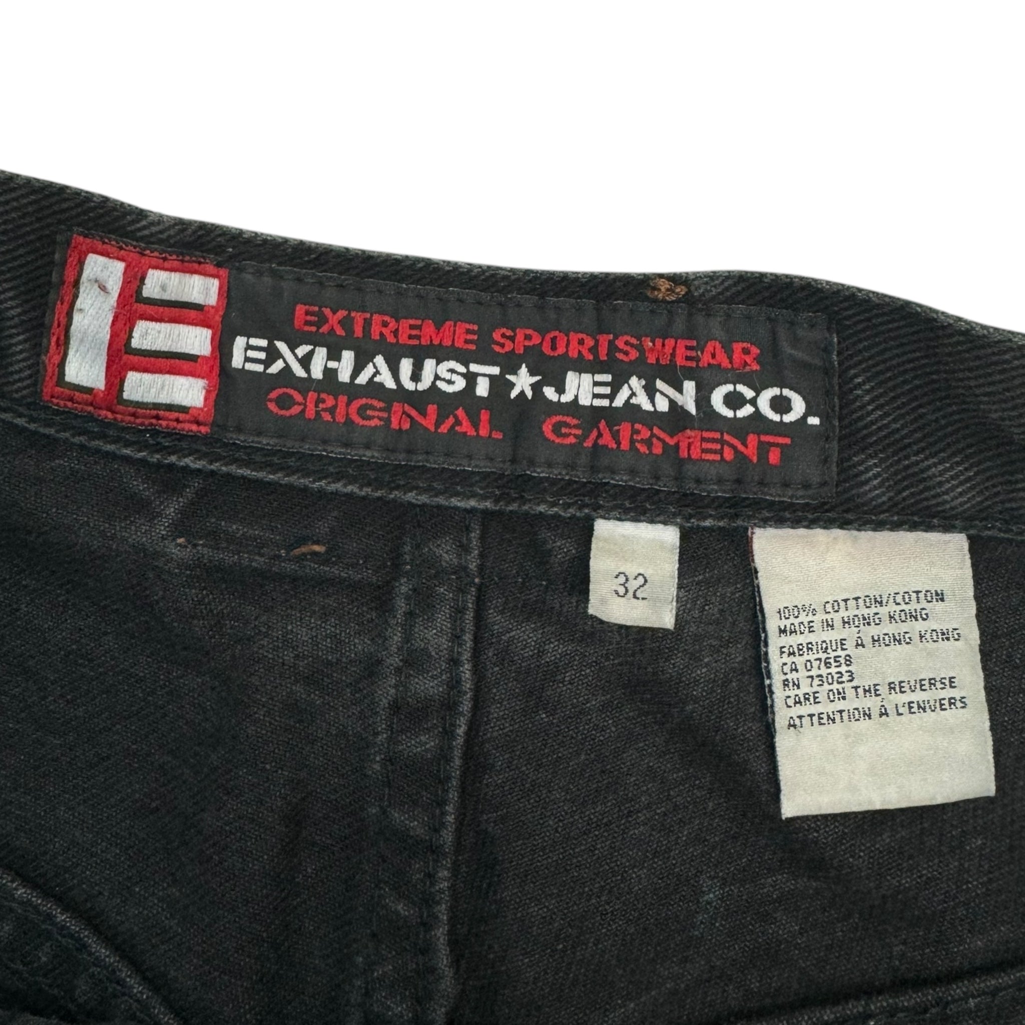 Vintage Y2K Exhaust Jeans Cargo Denim Black