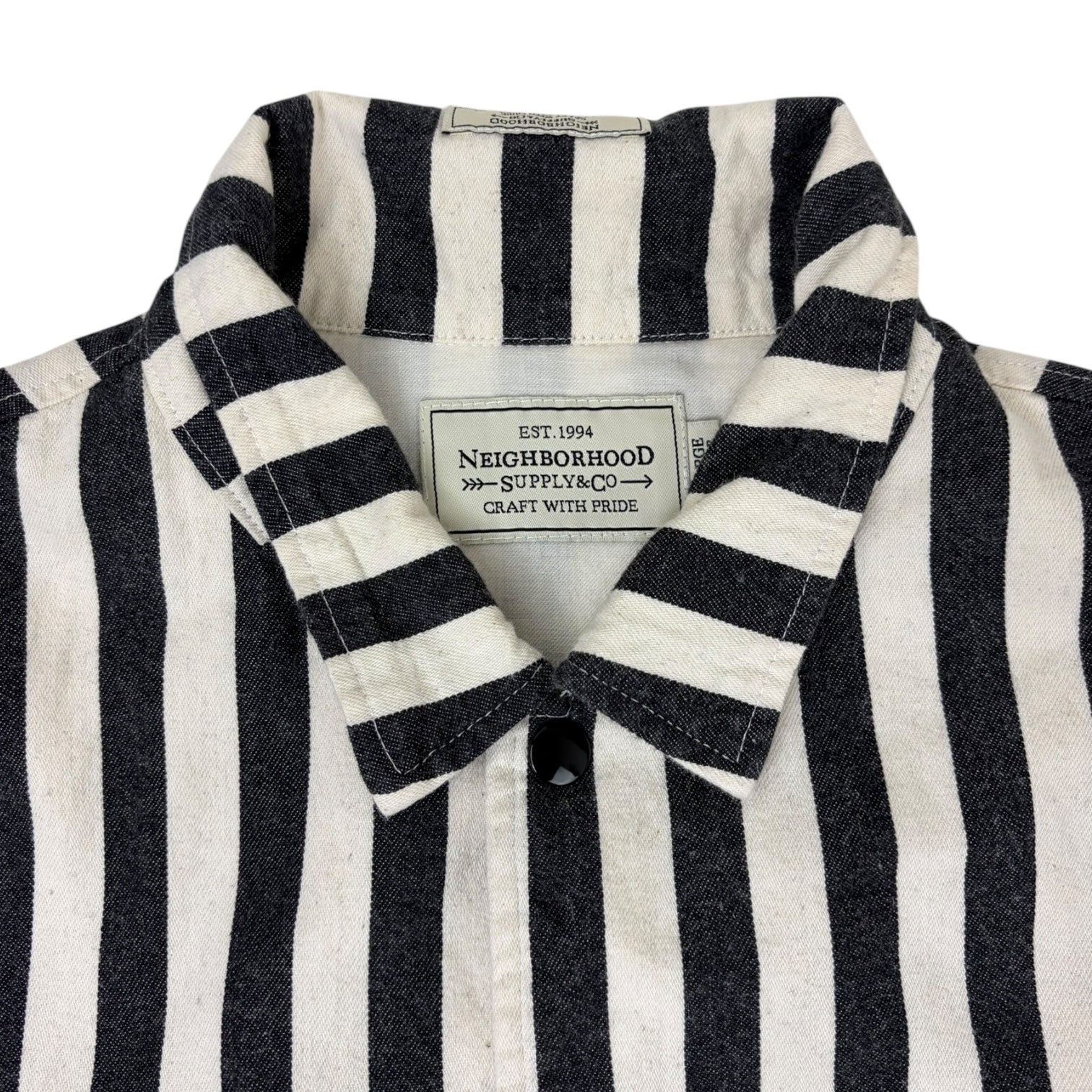 Neighborhood Brooks Stripe Coach Jacket Black/White