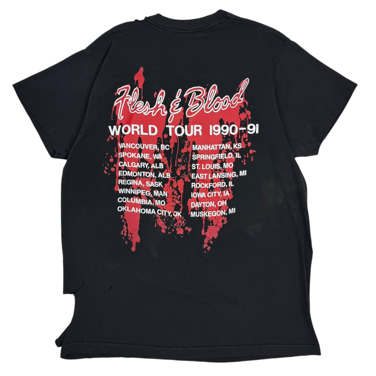 1990 Poison Flesh & Blood World Tour Distressed Tee