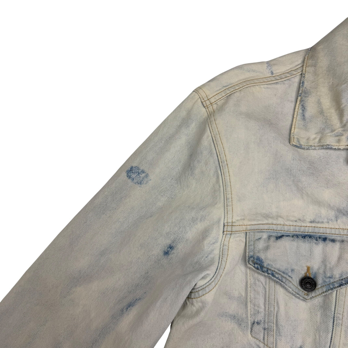 Denim & Supply Ralph Lauren Western Steer Head Bleach Wash Denim Jacket Blue