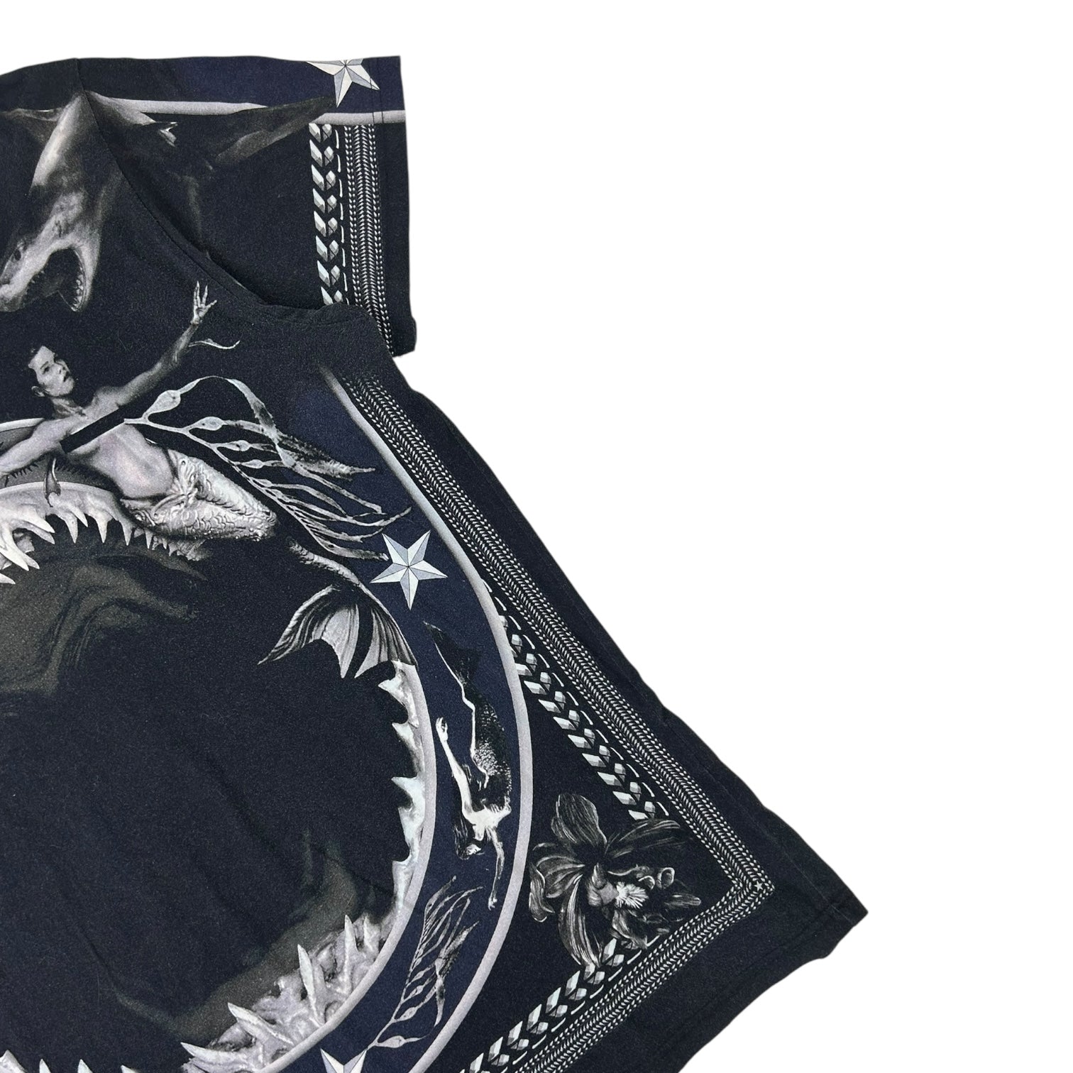 Givenchy Shark & Mermaid Riccardo Tisci Print T-Shirt Black