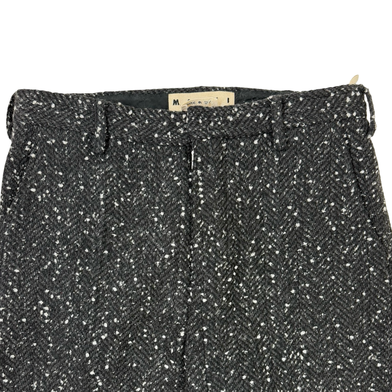 Marni Herringbone Trousers Black