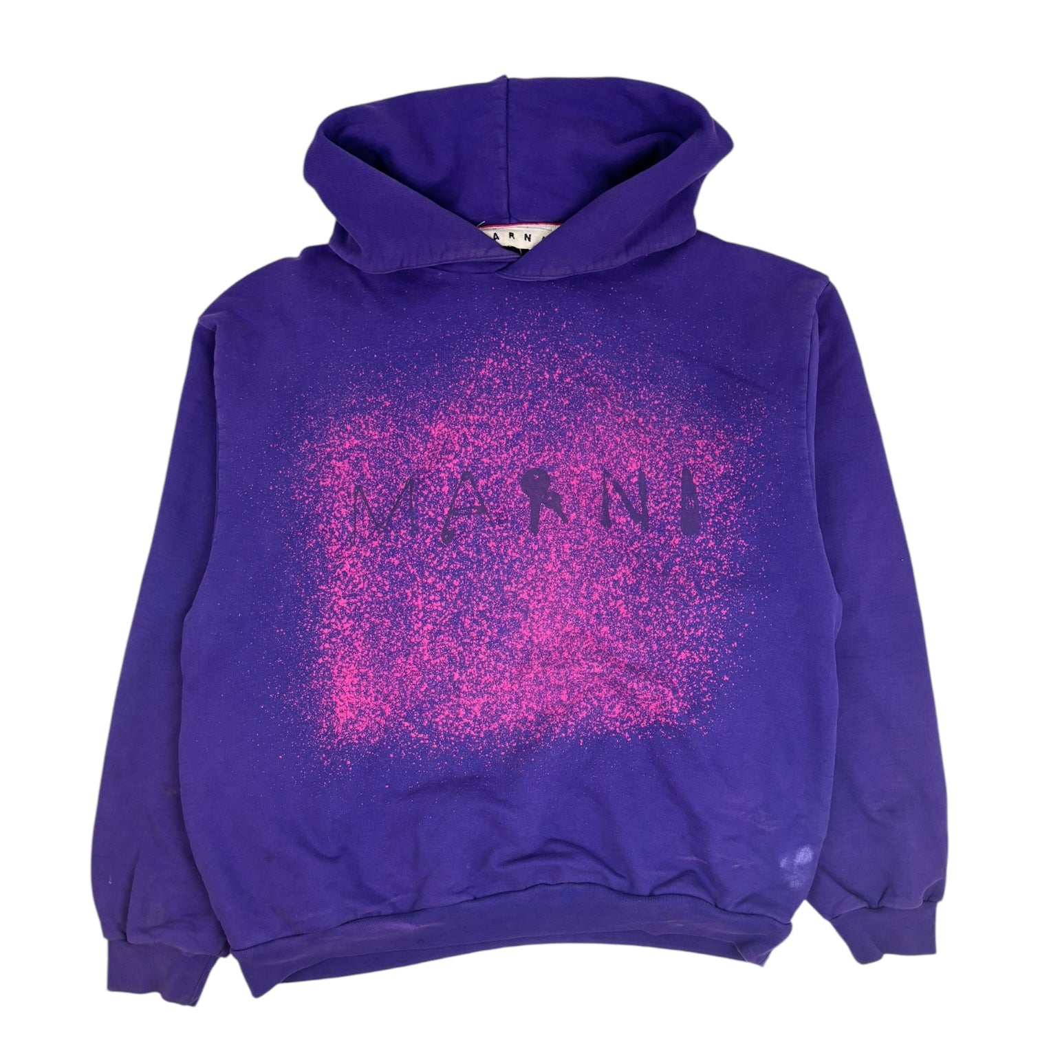 Marni Found Objects Logo Print Hoodie Violet