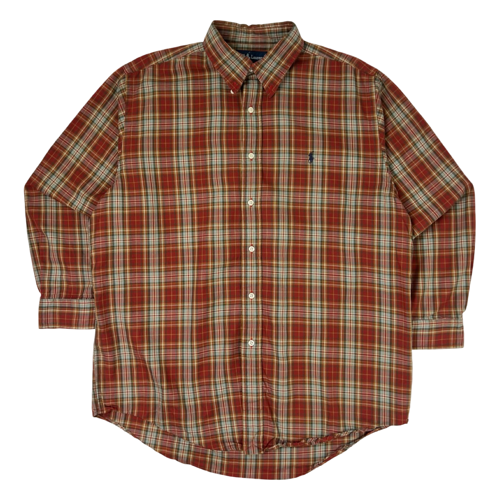 Vintage Polo Ralph Lauren Plaid Button Up Brown