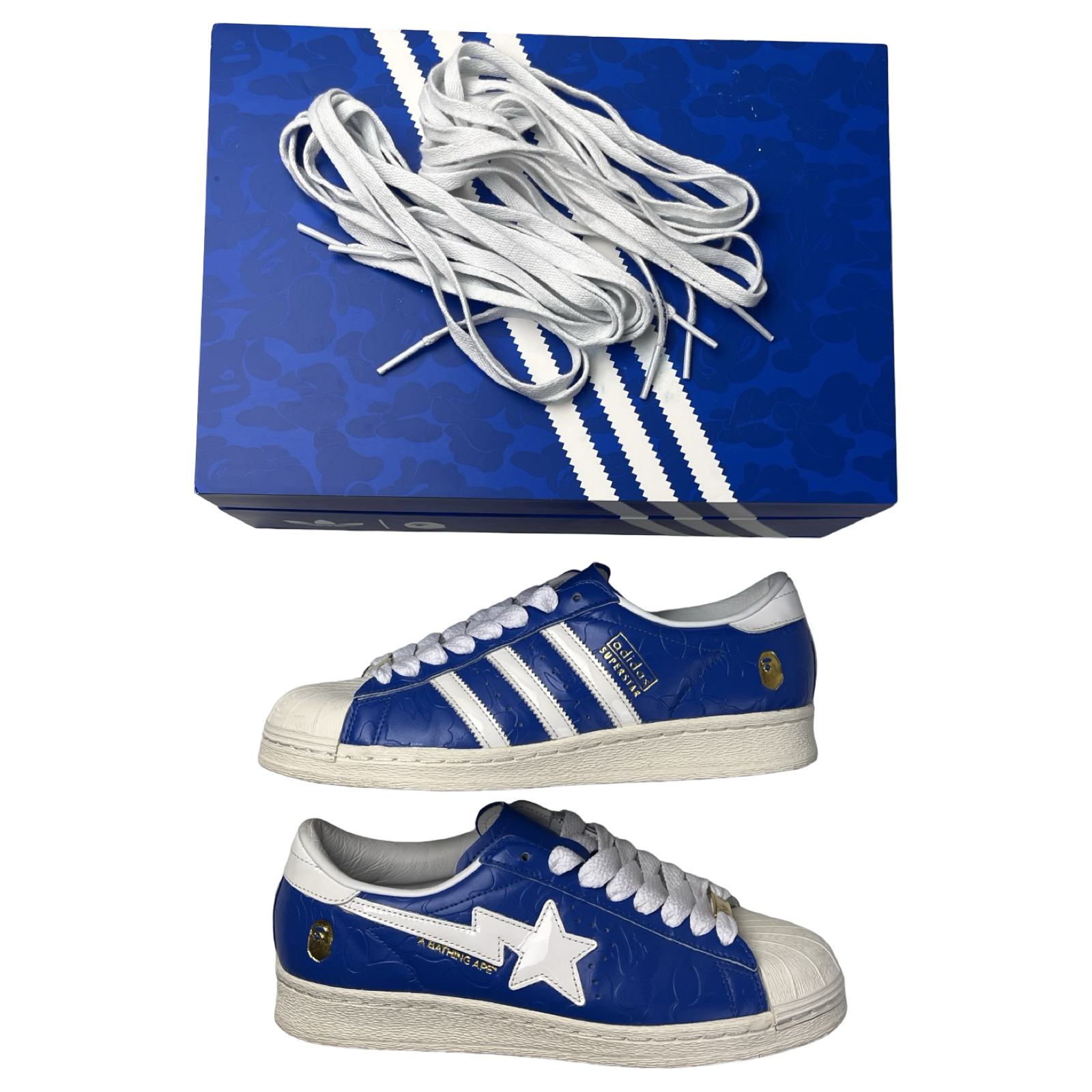Adidas Superstar Vintage Bape Blue White (Used)