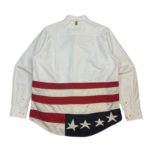 Visvim Flag Panel Americana Button Down Shirt White