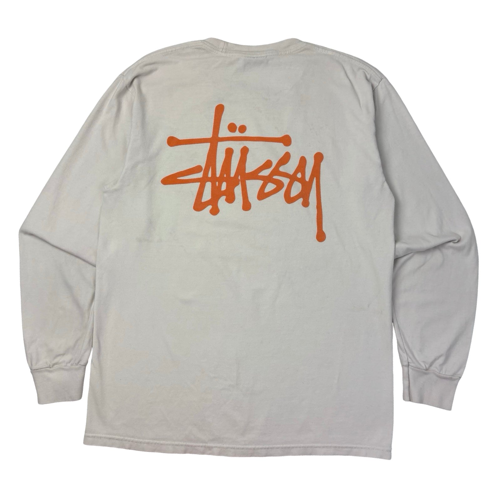 Stussy “Classroom” L/S Tee White Orange