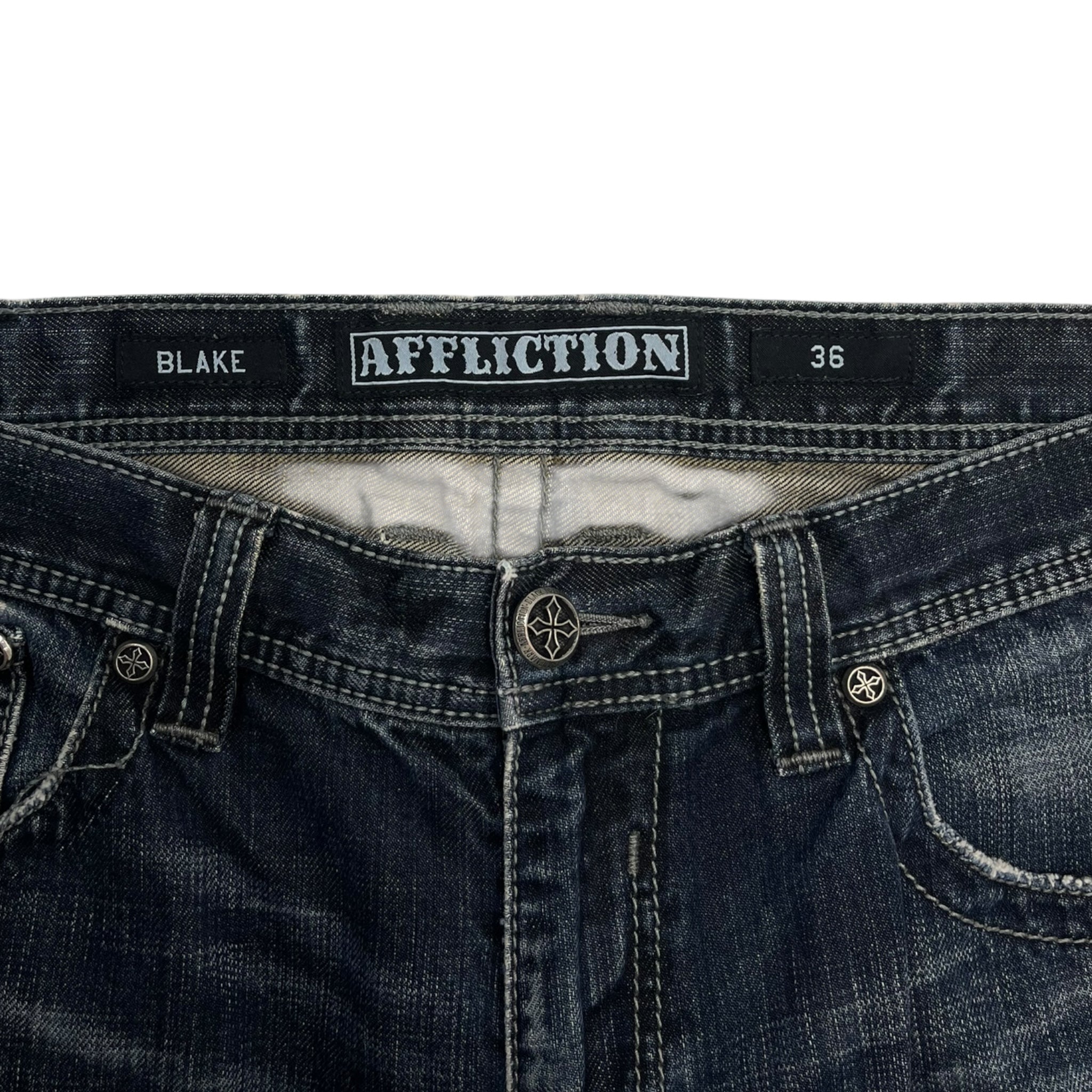 Vintage Y2K Affliction Flared Jeans Dark Washed