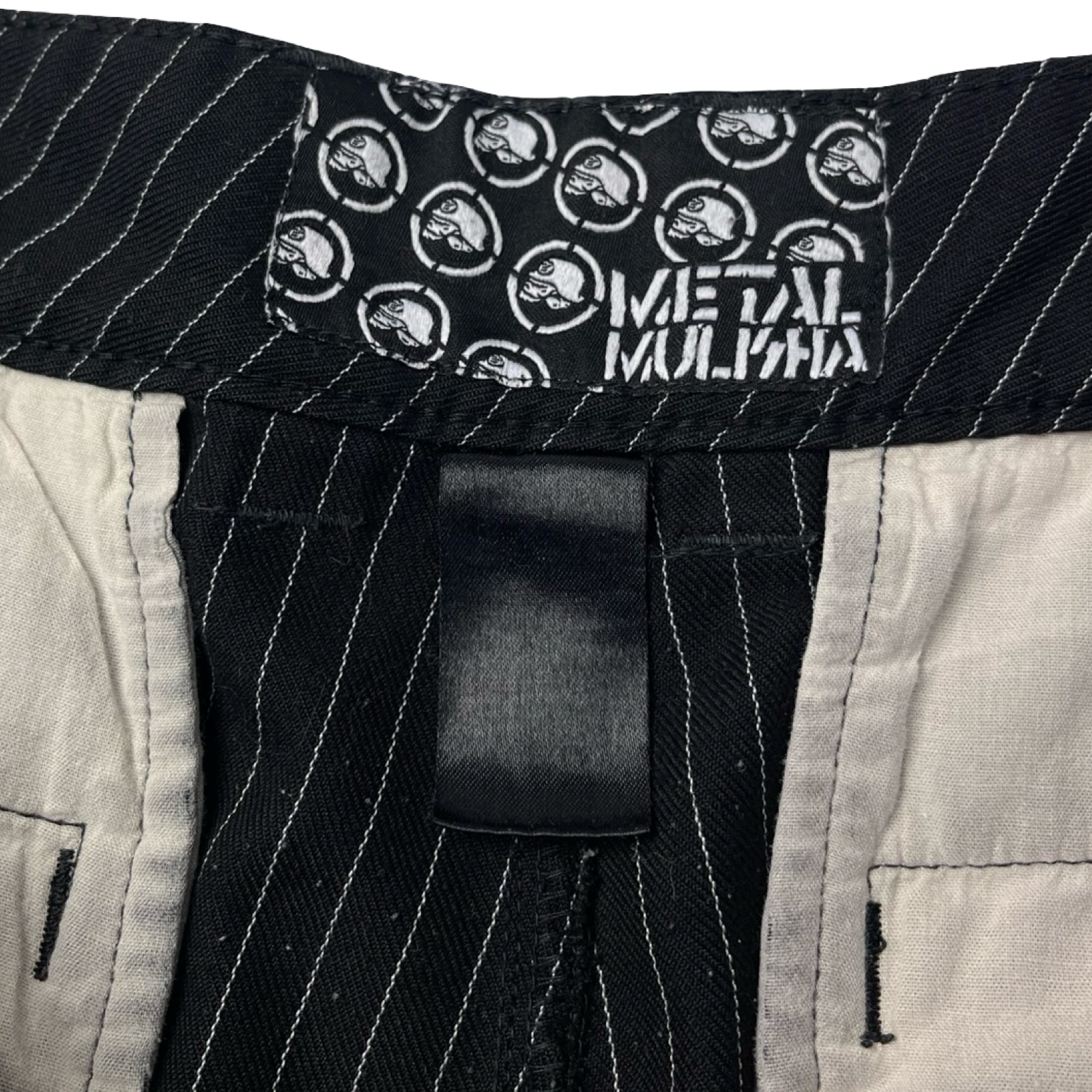 Vintage Y2K Metal Mulisha Pinstripe Shorts Black