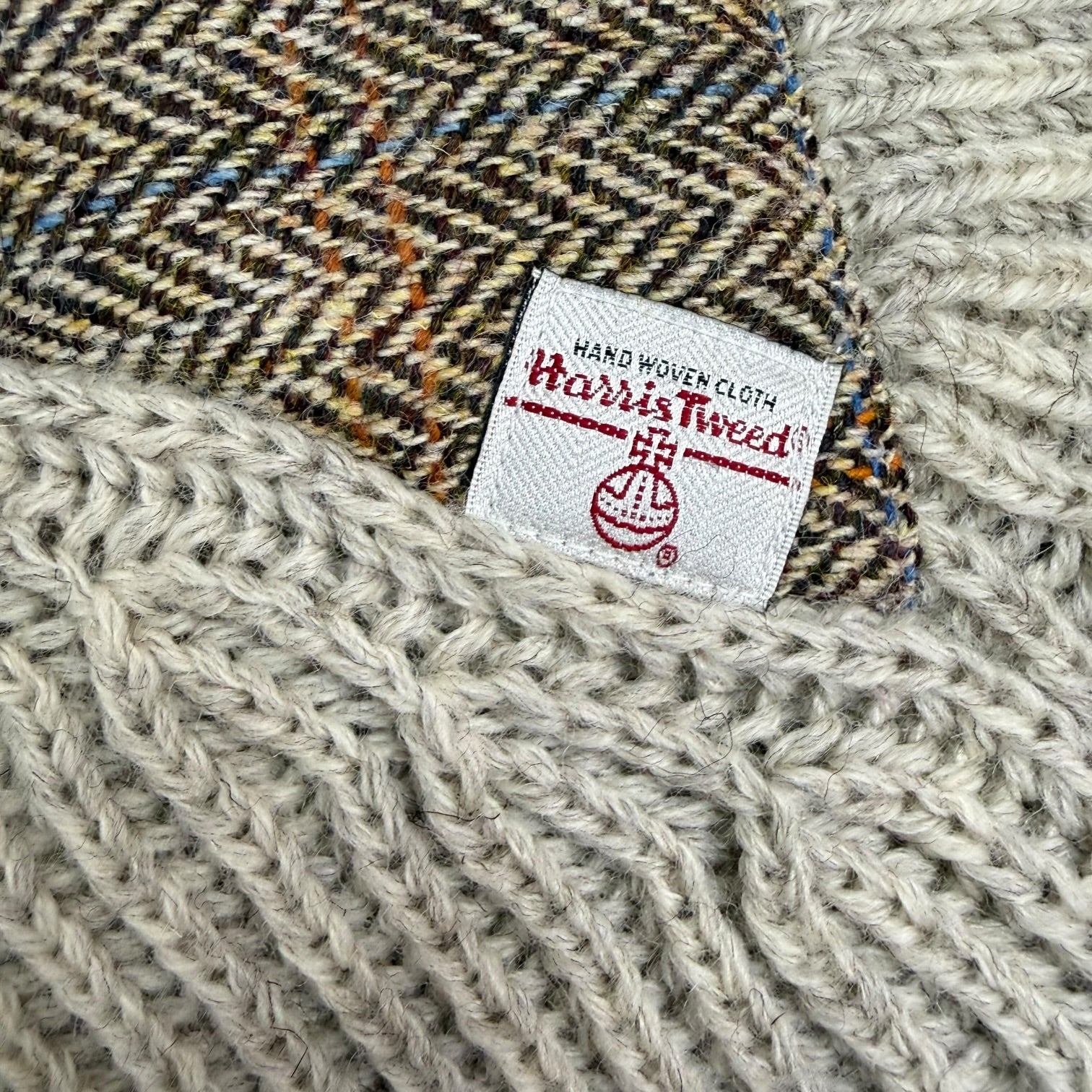 Vintage Niffi England Harris Tweed Wool Sweater Biege