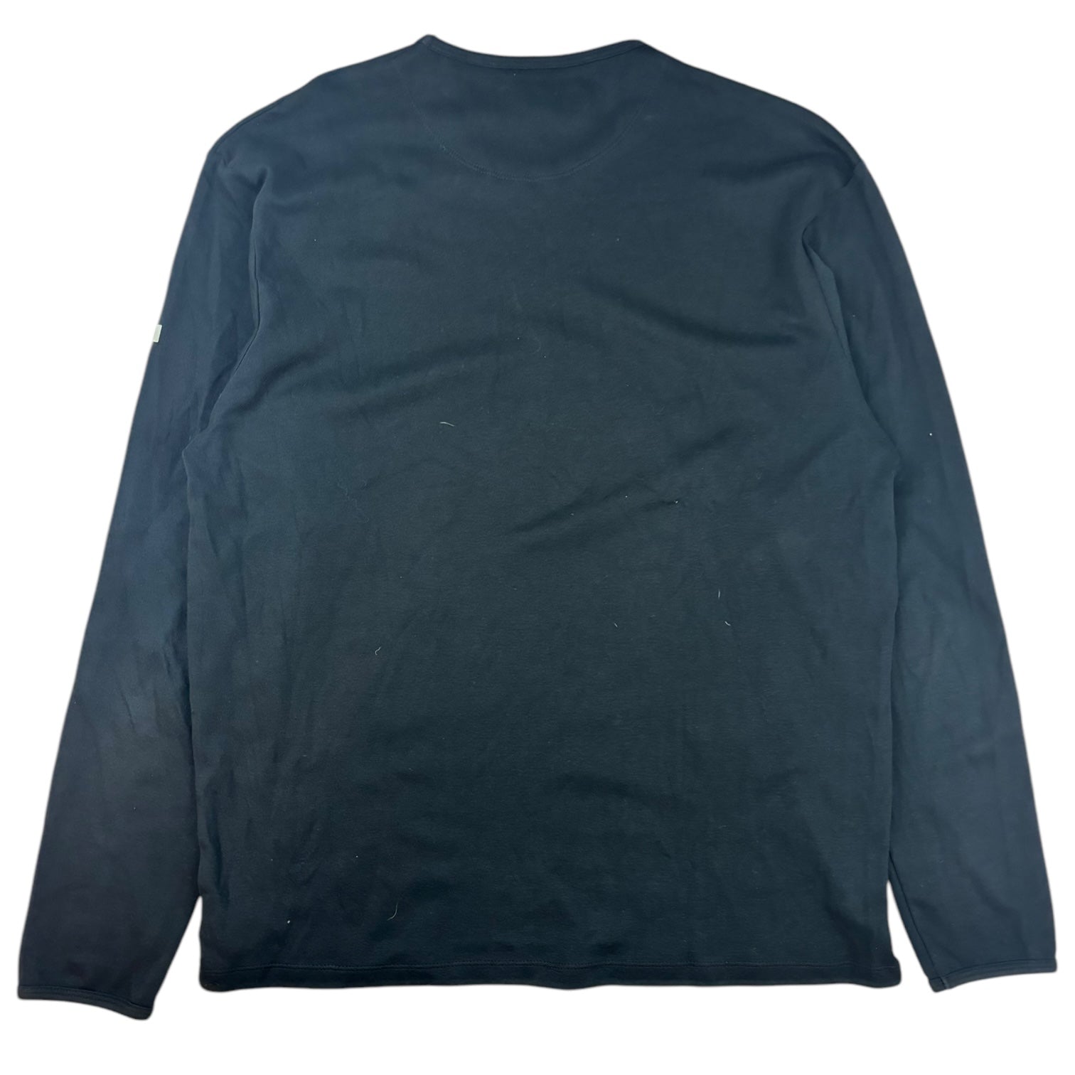 Vintage French Connection Logo Stripe Long Sleeve T-Shirt Black