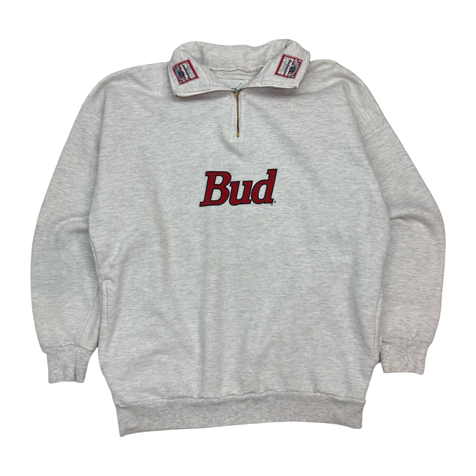Vintage Budweiser ‘Bud’ Quarter Zip Grey