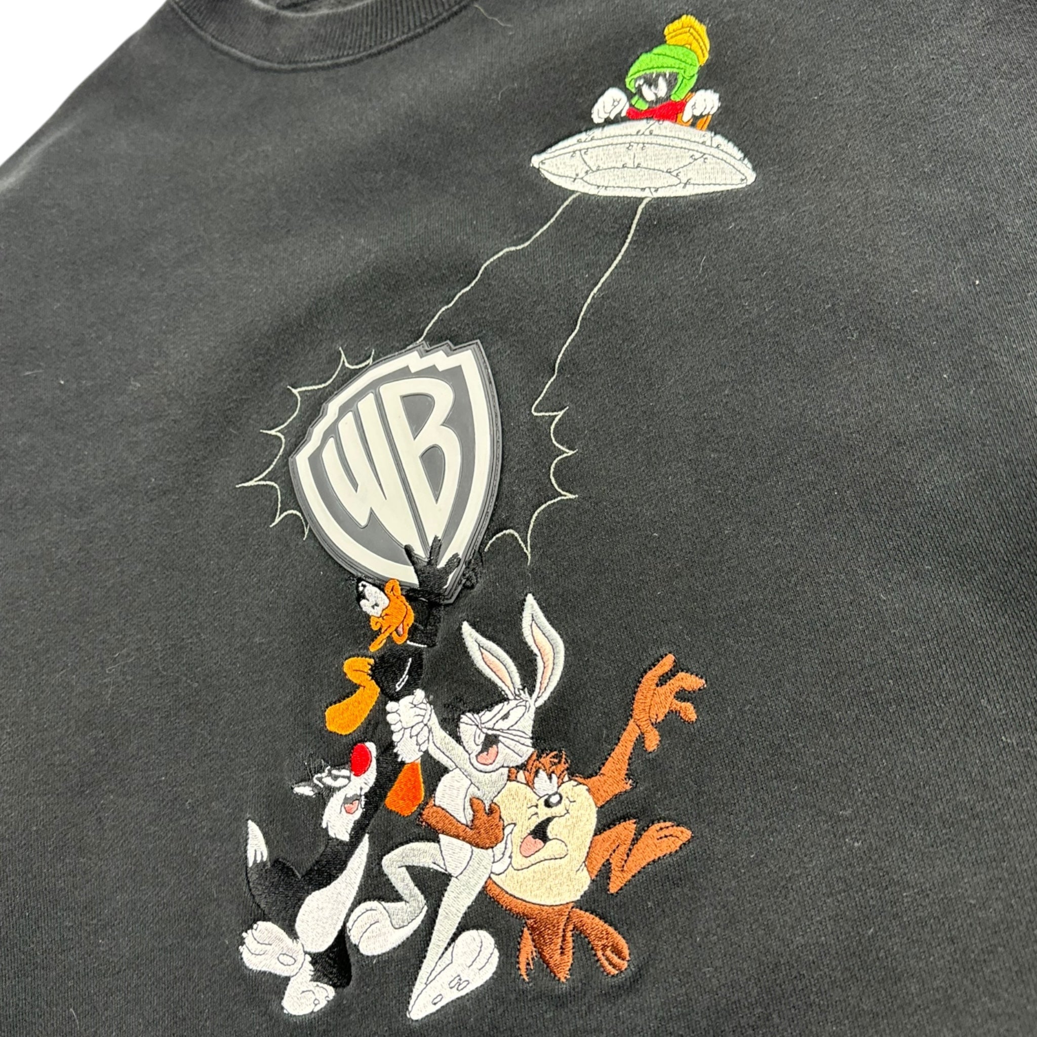 Vintage Looney Tunes Rubber Logo Sweater Black