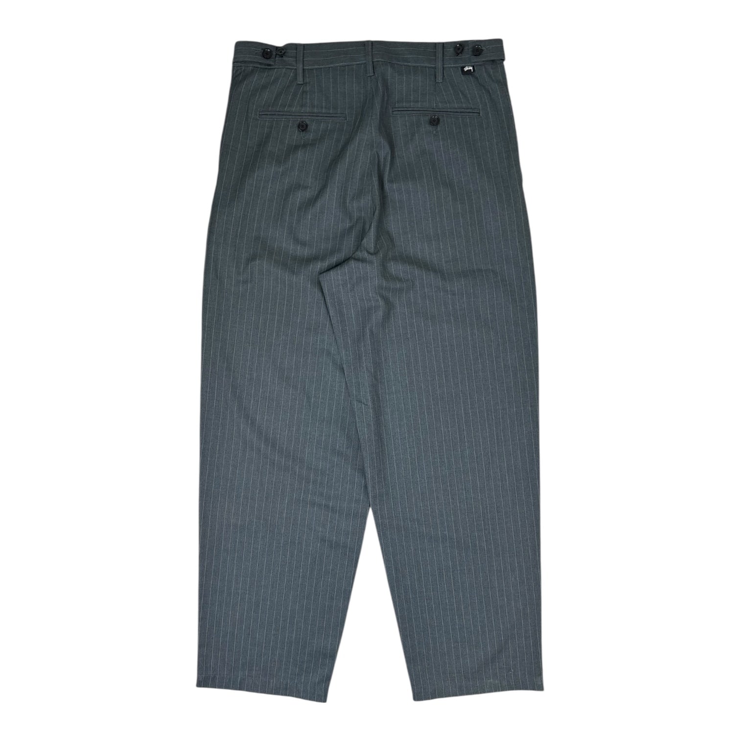 Stussy Striped Volume Pleated Trousers Grey