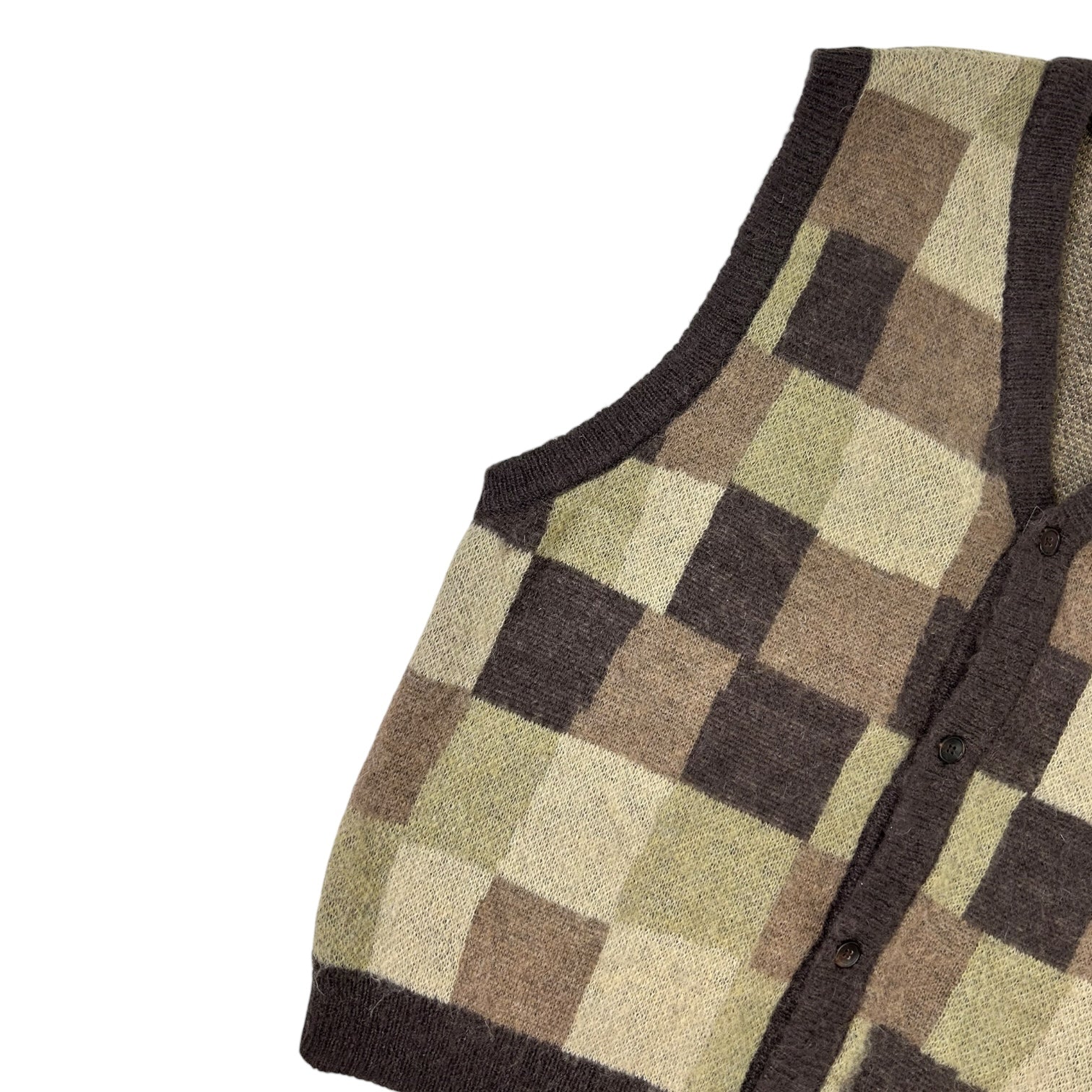 Stussy Wobbly Check Sweater Vest Brown