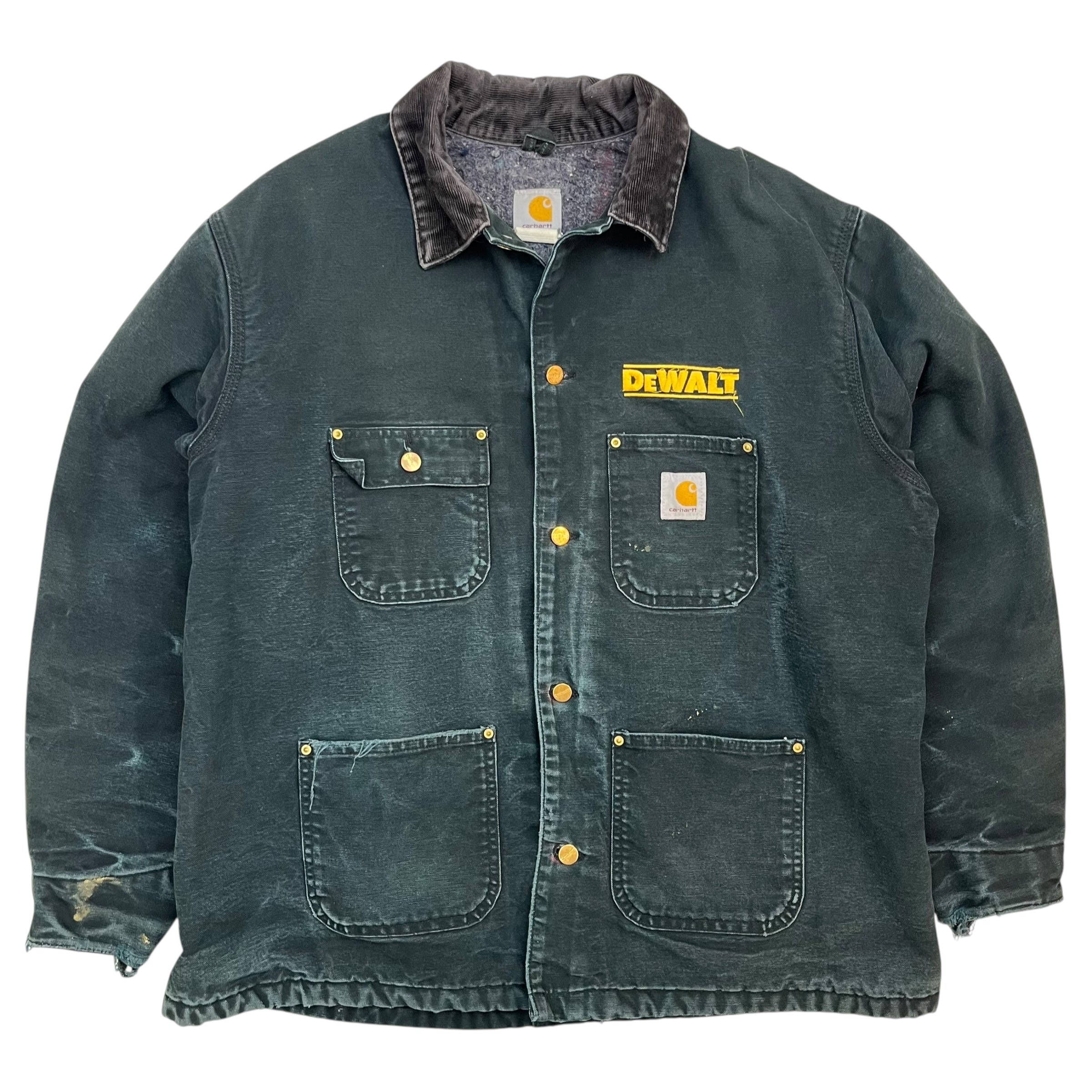 Vintage Carhartt Dewalt Chore Coat Jacket Black