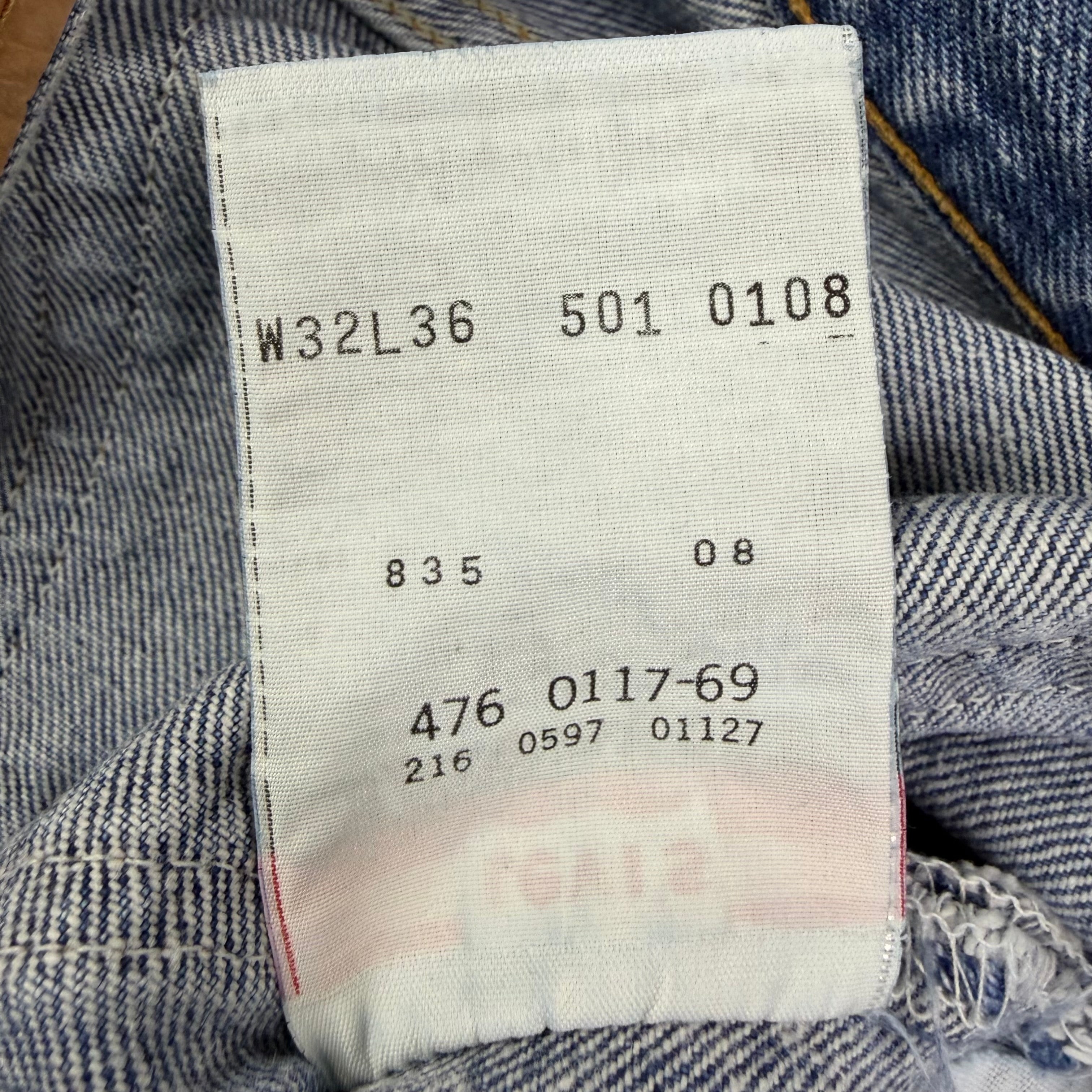 Vintage Levi’s 501 Light Wash Upside Down Tab Denim Jeans Blue