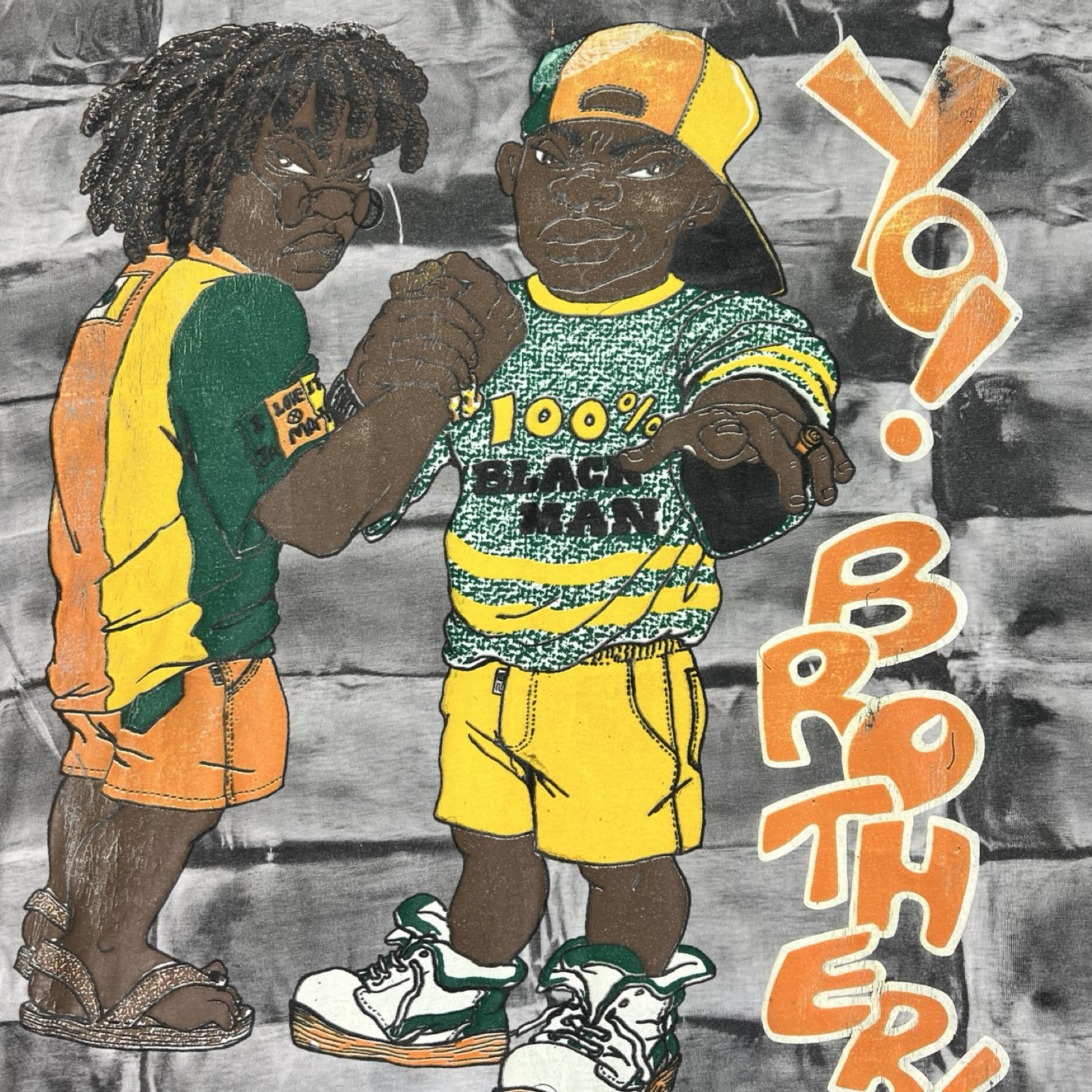 Vintage 1992 Afrocentric Yo! Brother! Hip-Hop Cartoon T-Shirt
