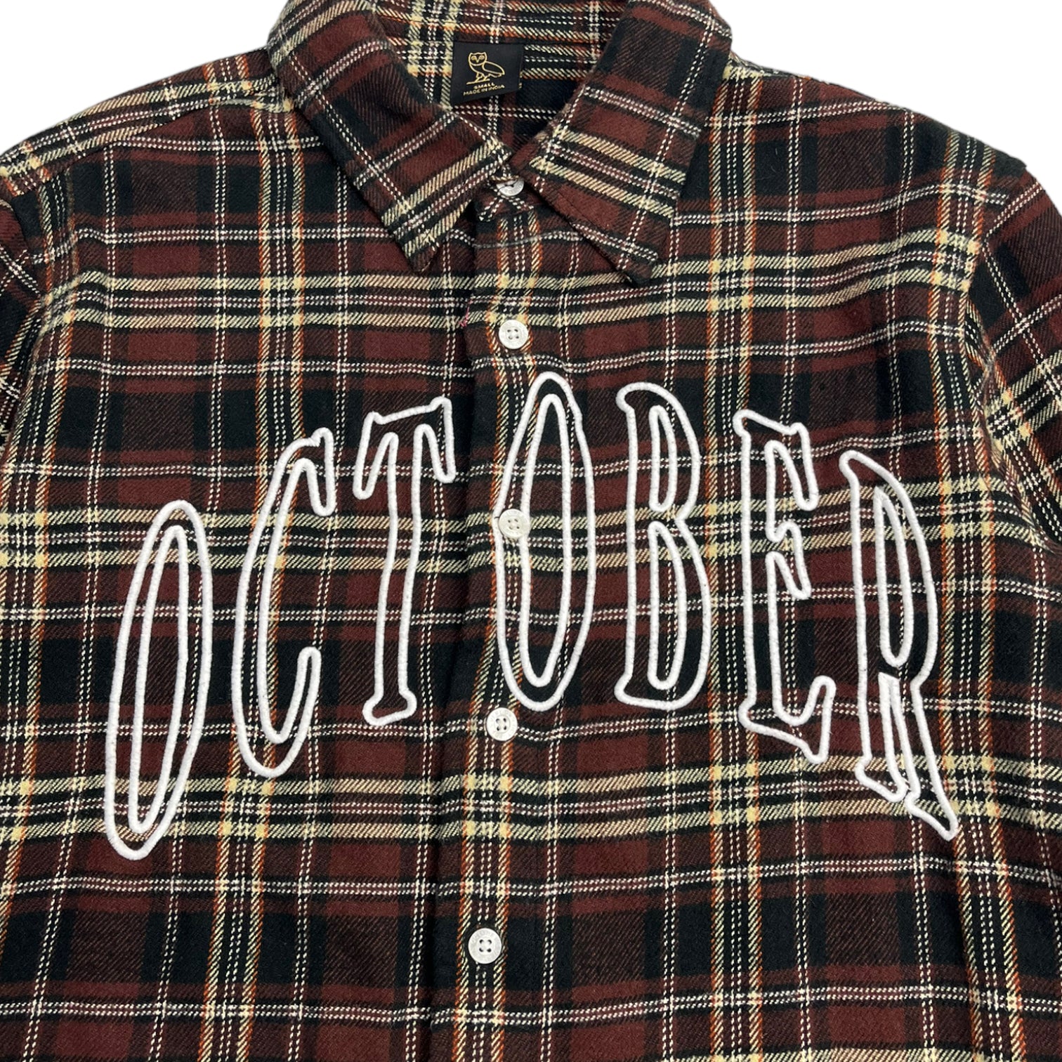 OVO Plaid Flannel Shirt Brown