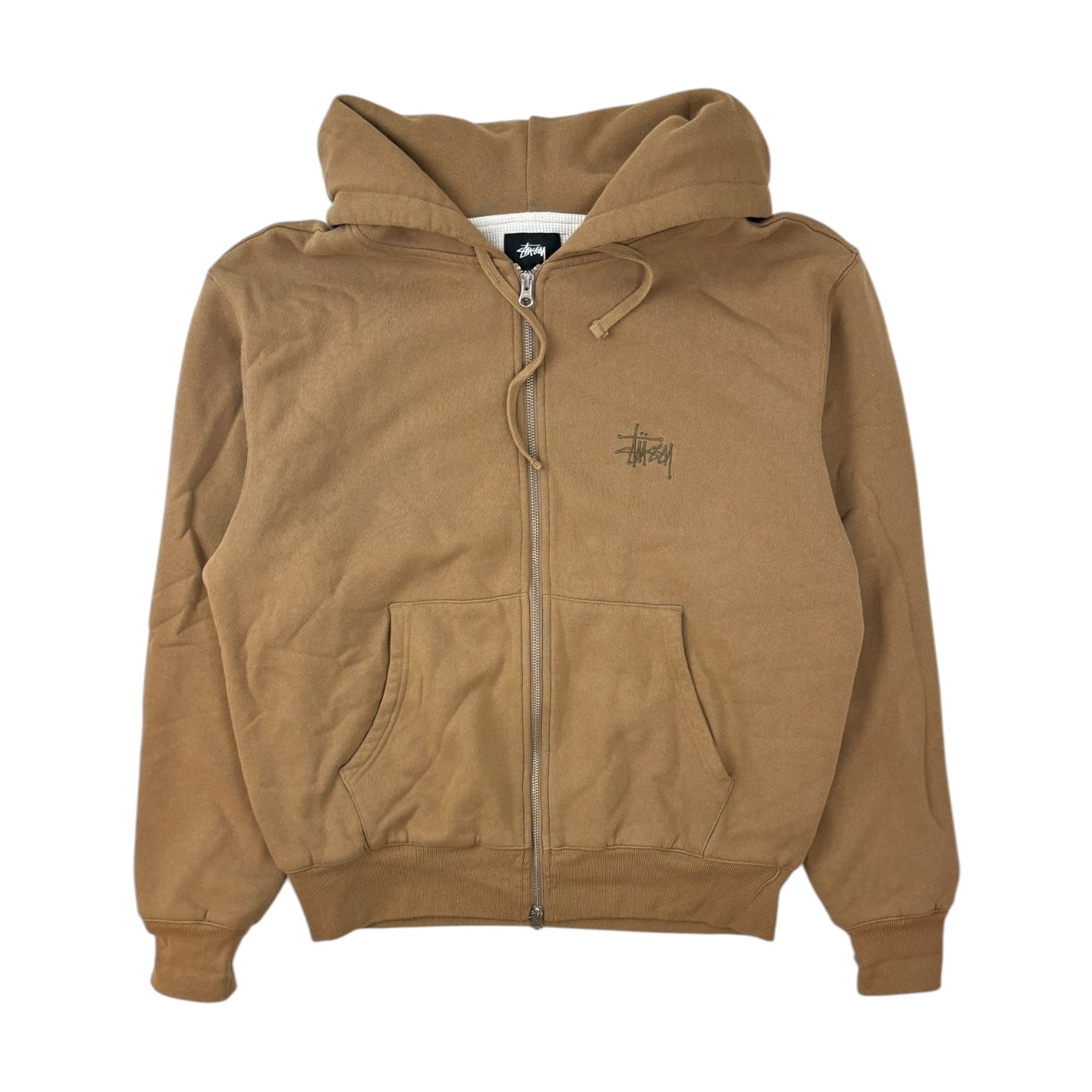 Stussy Thermal Zip-Up Hoodie Brown