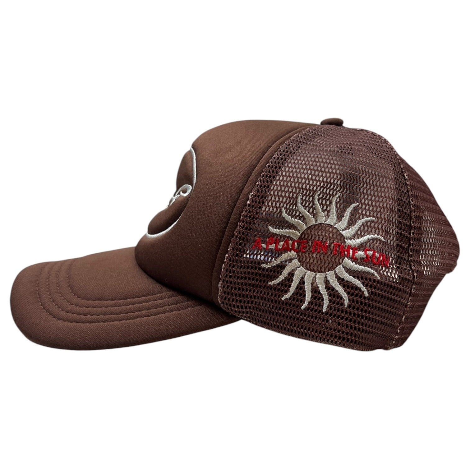 4YE Script Logo Trucker Cap Brown