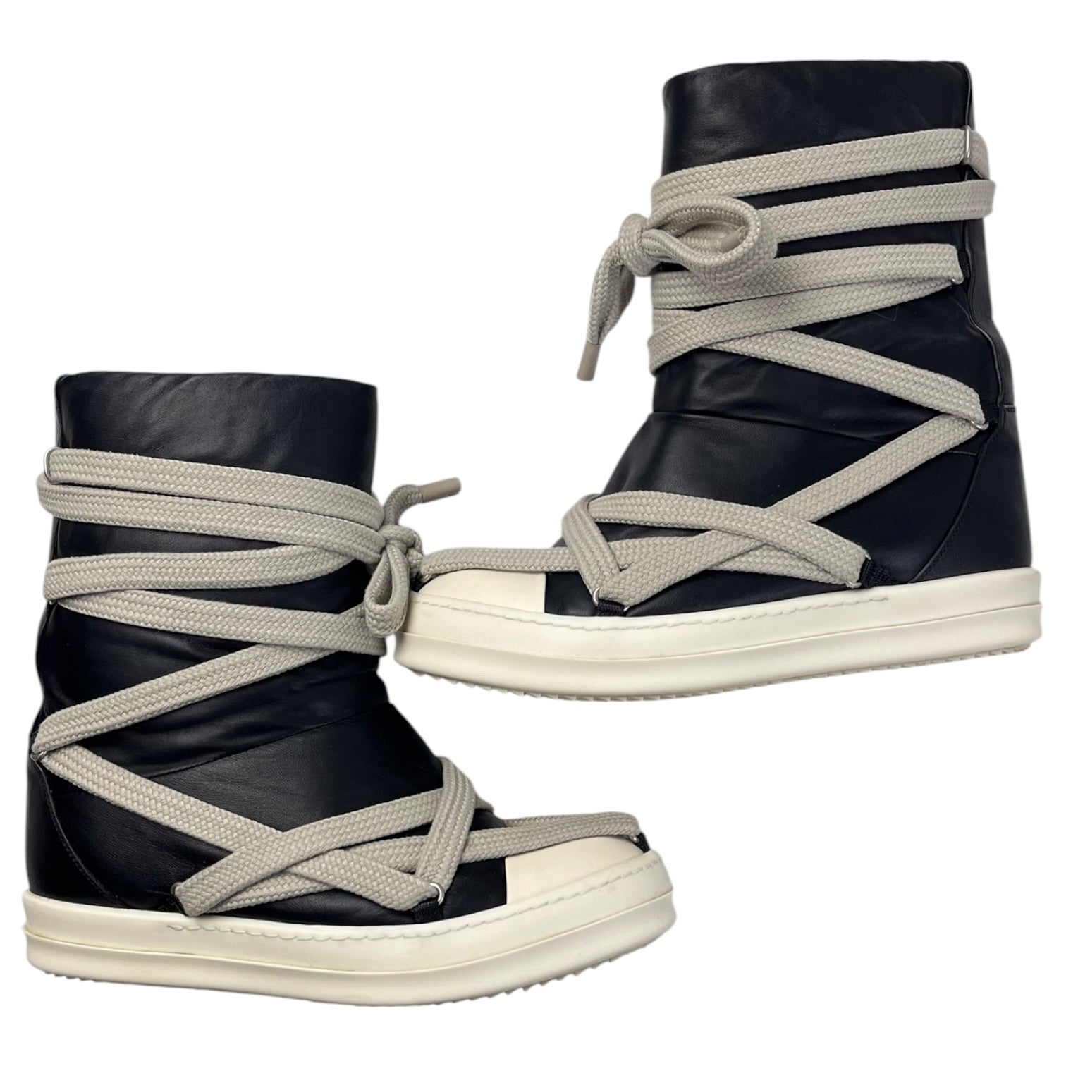 Rick Owens Jumbo Puffer Megalaced Boot Black/Milk (Used)