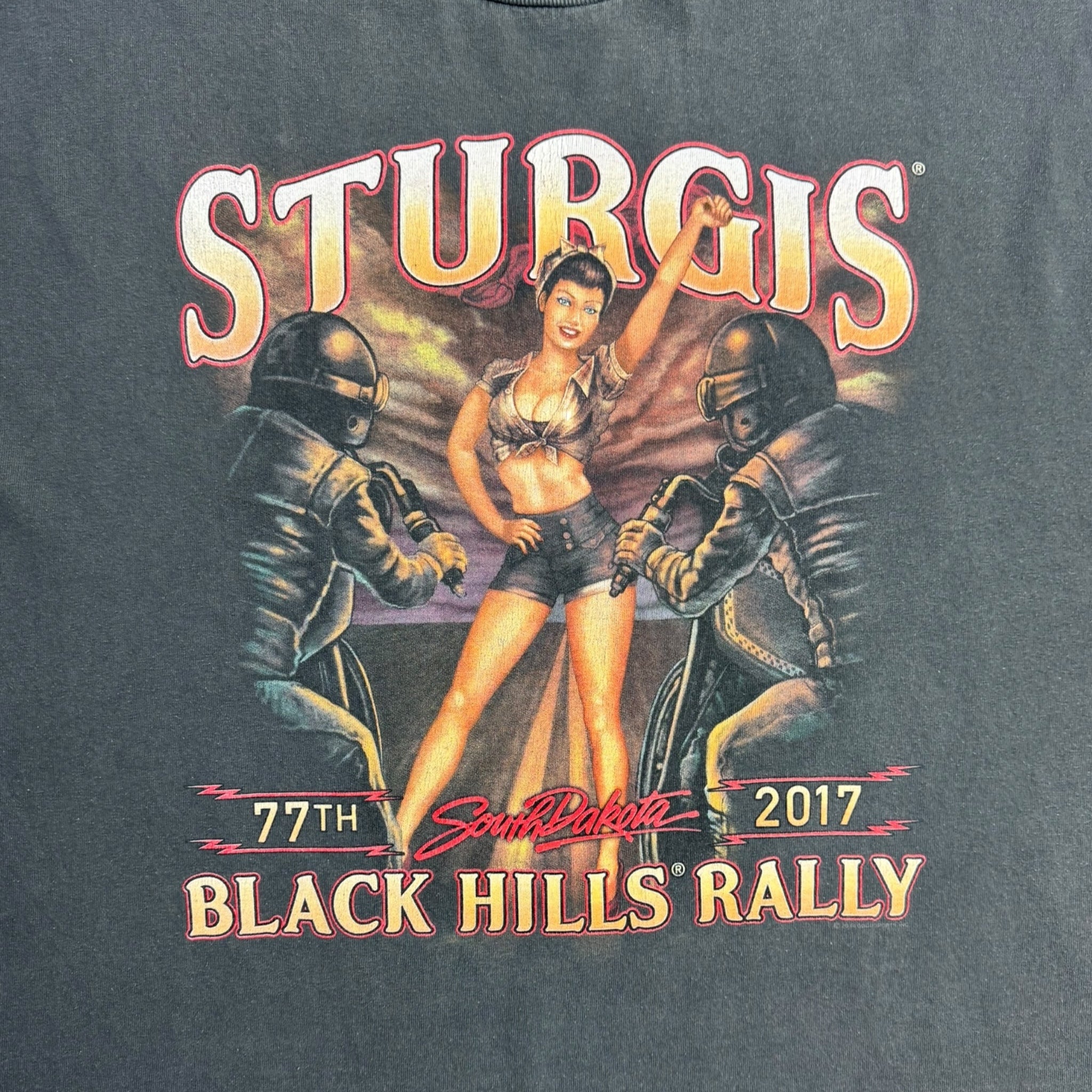 Sturgis Pin Up Flag Girl T-Shirt