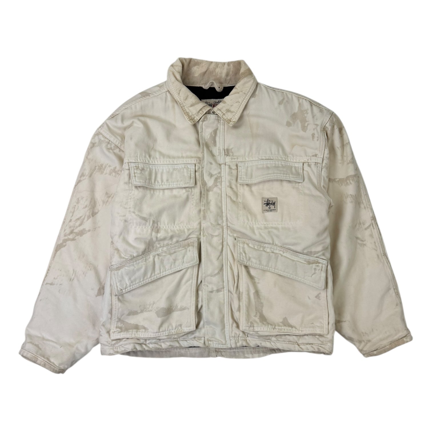 Stussy Distressed Canvas Shop Jacket Khaki