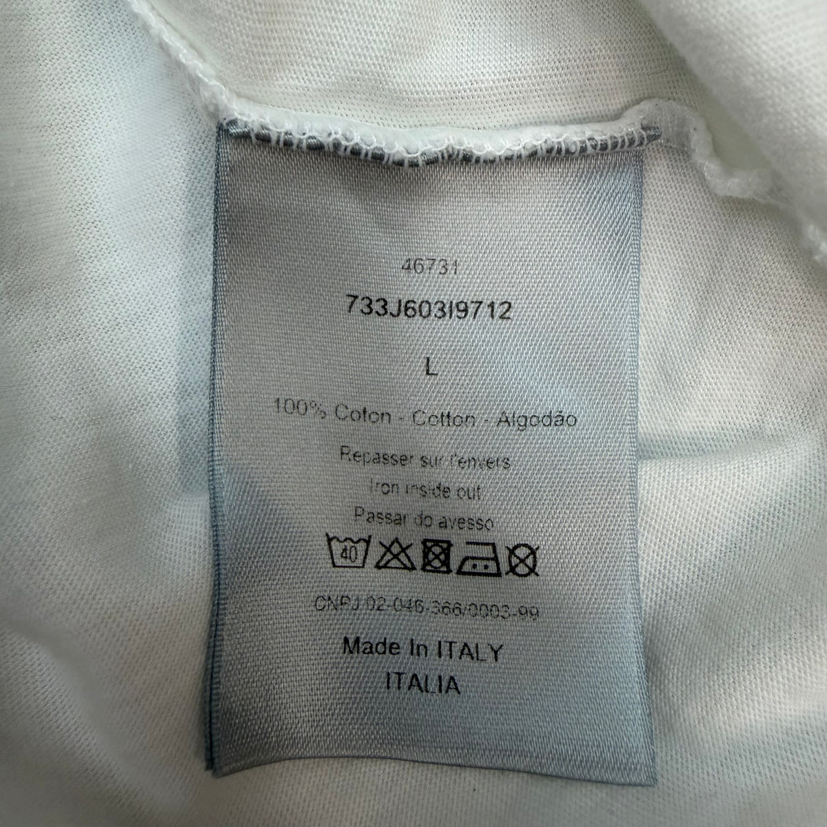 Dior Homme Bee Script Tee White