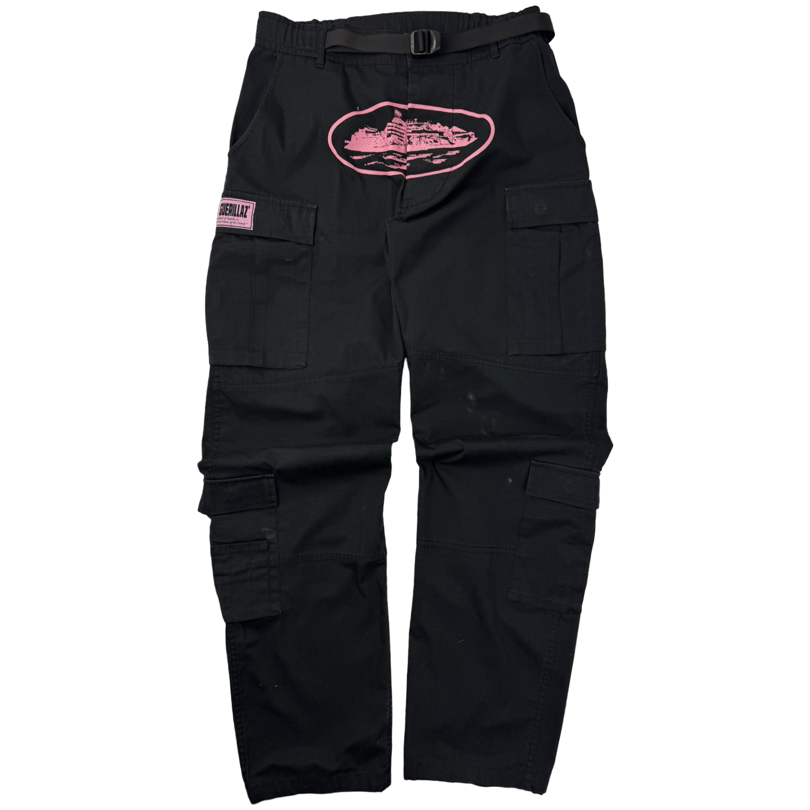 Corteiz Guerillaz Cargo Pants Black Pink