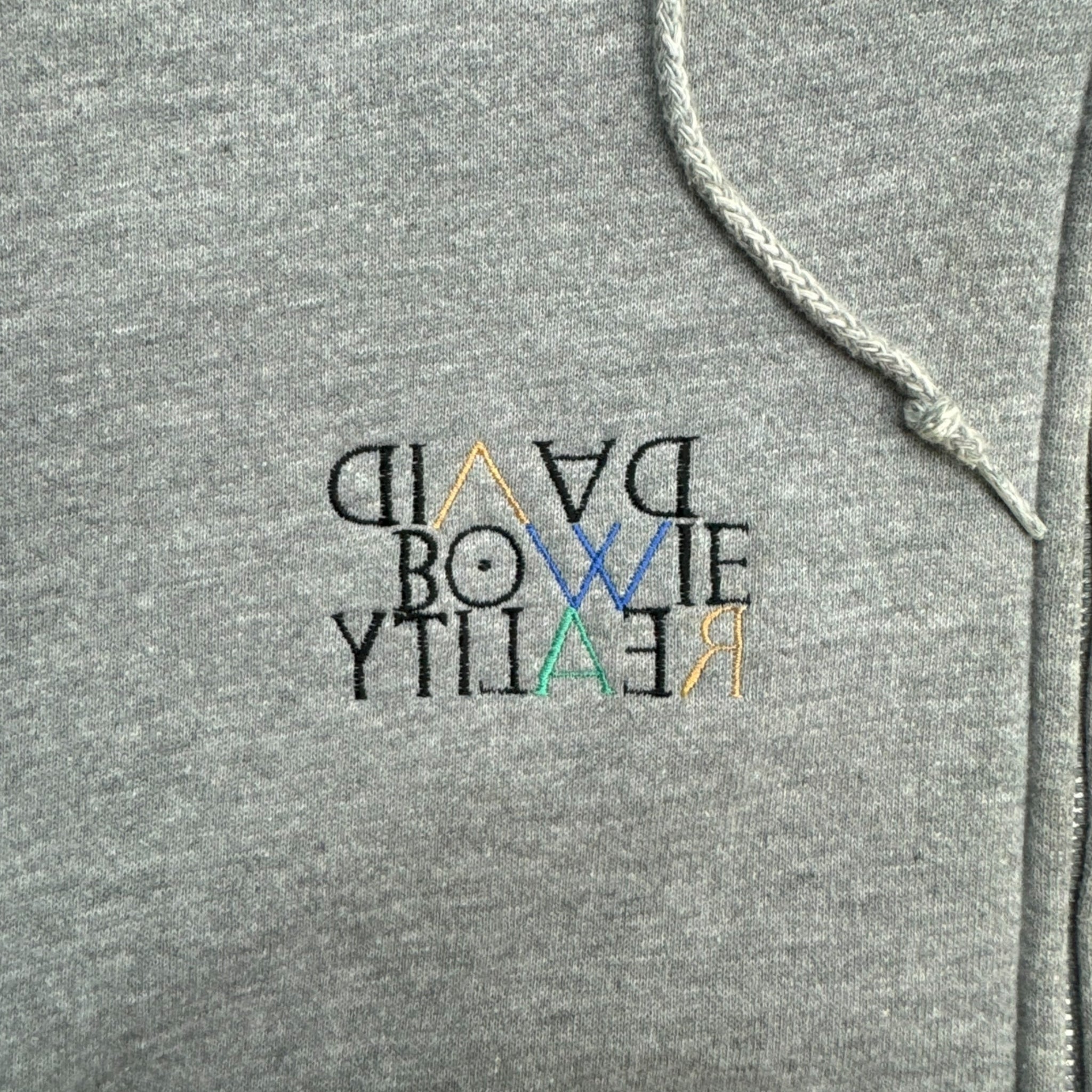 Vintage David Bowie “ Reality “ Embroidered Zip Up Hoodie